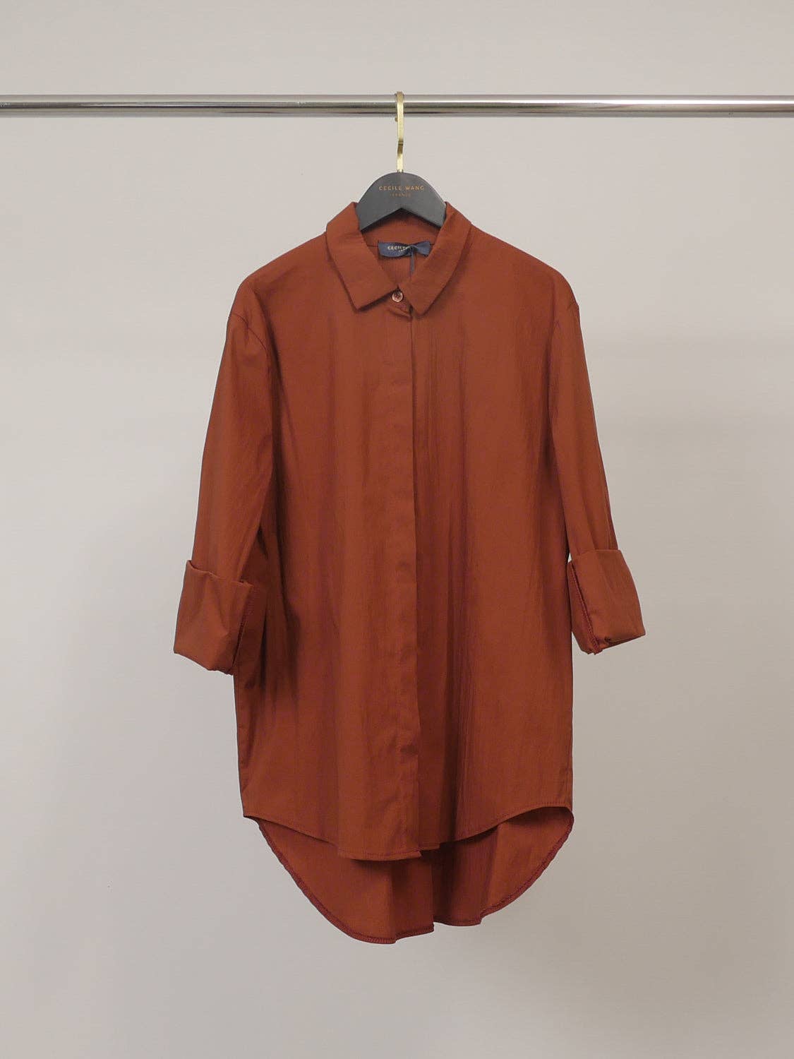 Chemise à patte invisible coupe droite – 12550320: Noir