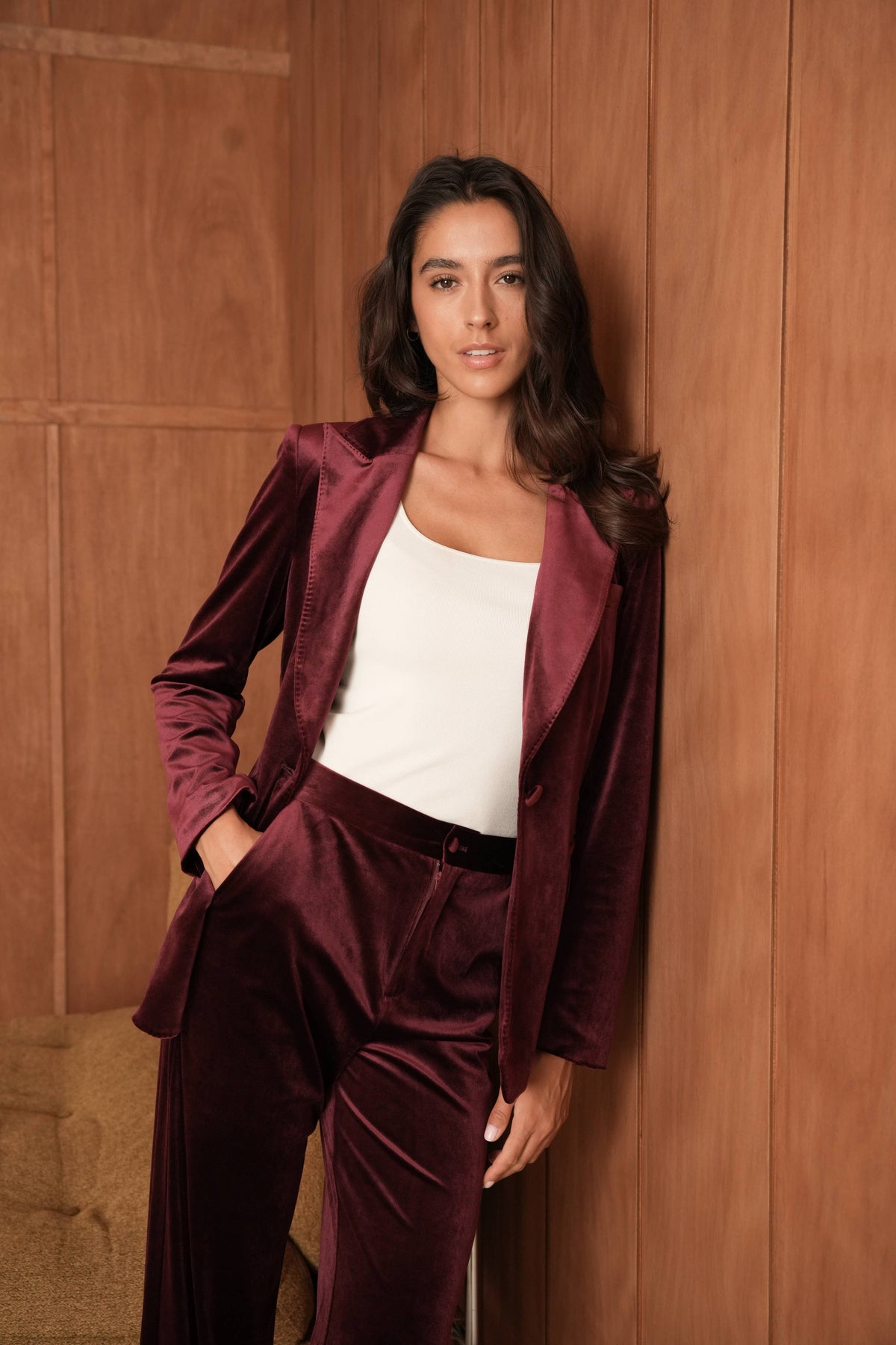 Ensemble velours blazer & pantalon Ganny - V26115 & P2228