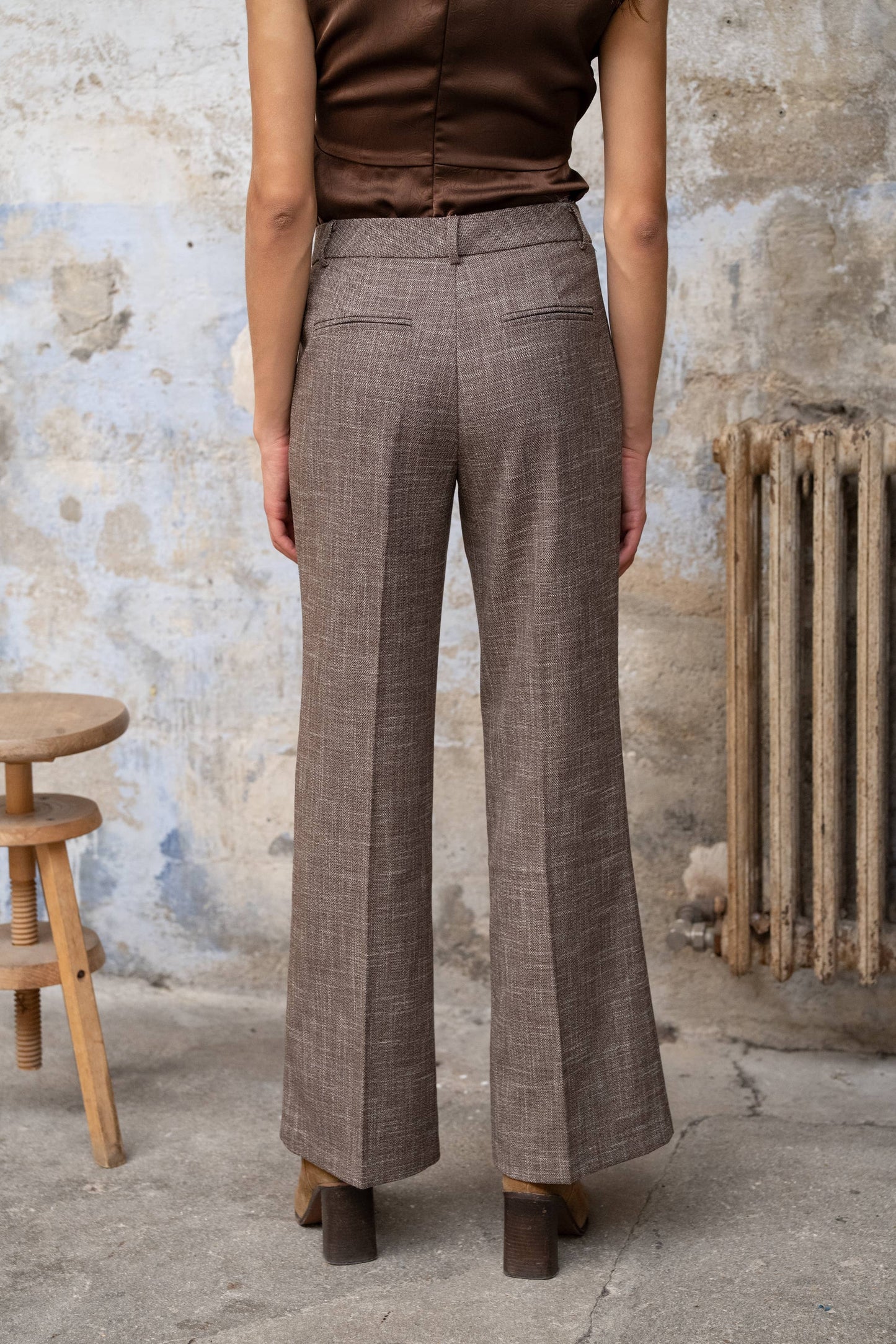 Pantalon droit chiné P999