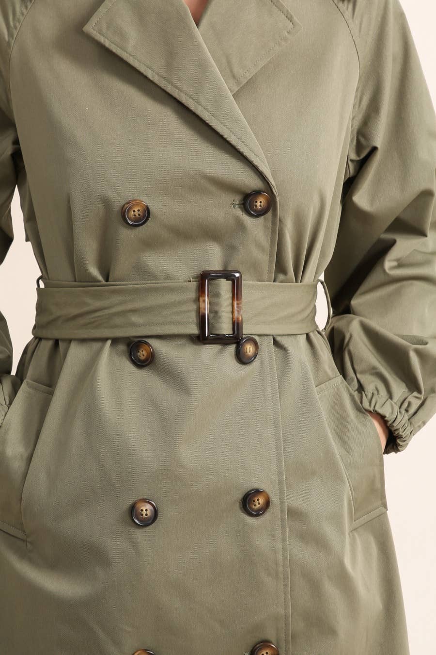 Trench coat long avec ceinture : Prune