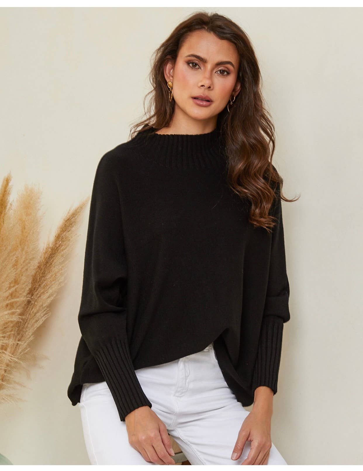 Pull col montant Ecru