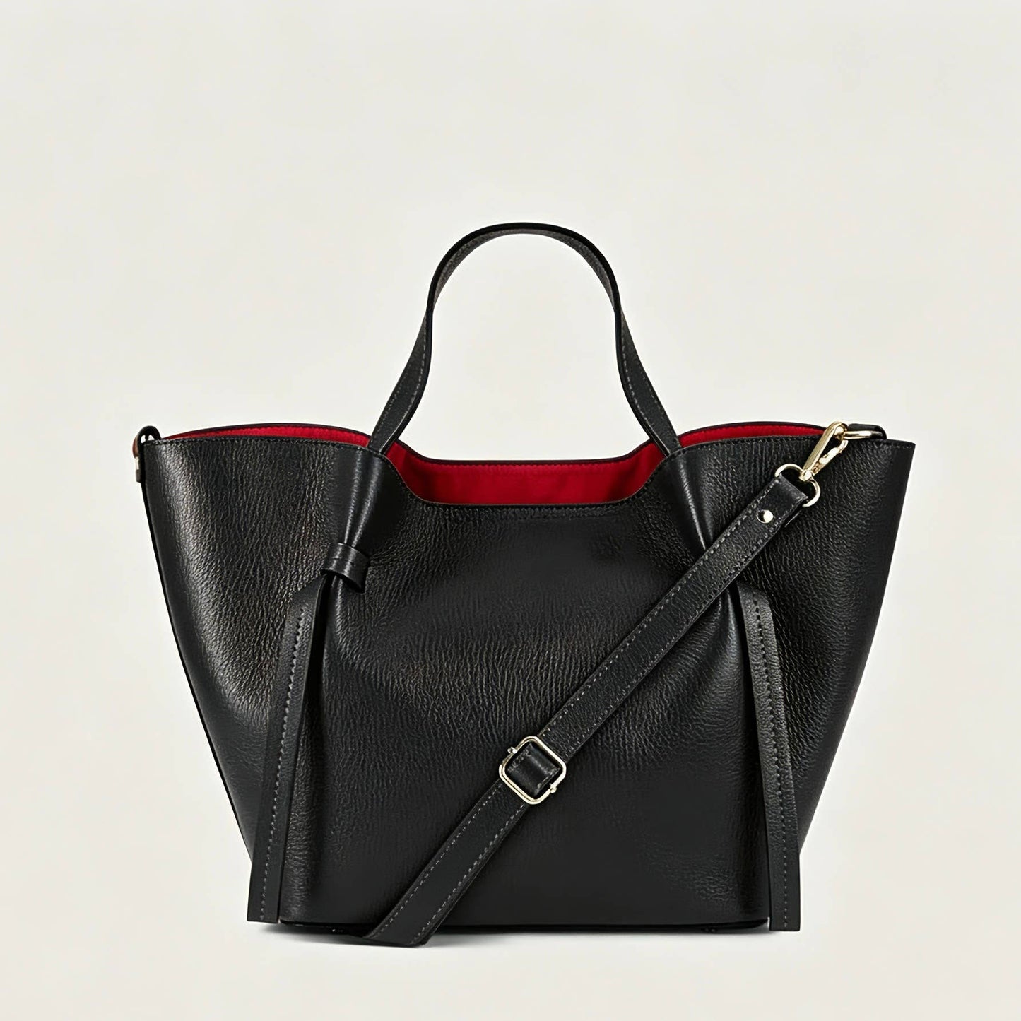 Sac à main et porté épaule en cuir grainé avec pochette intérieure