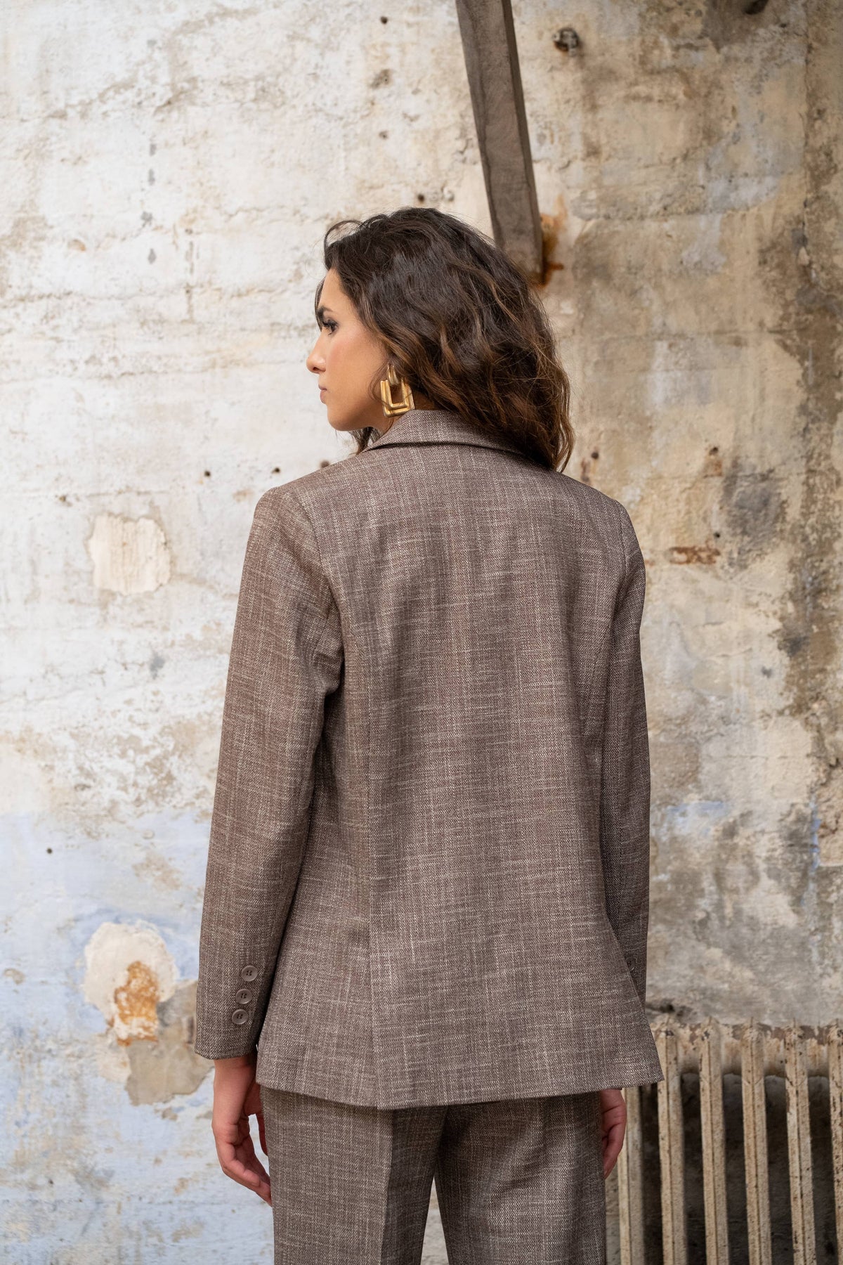 Blazer long à coupe croisée V371