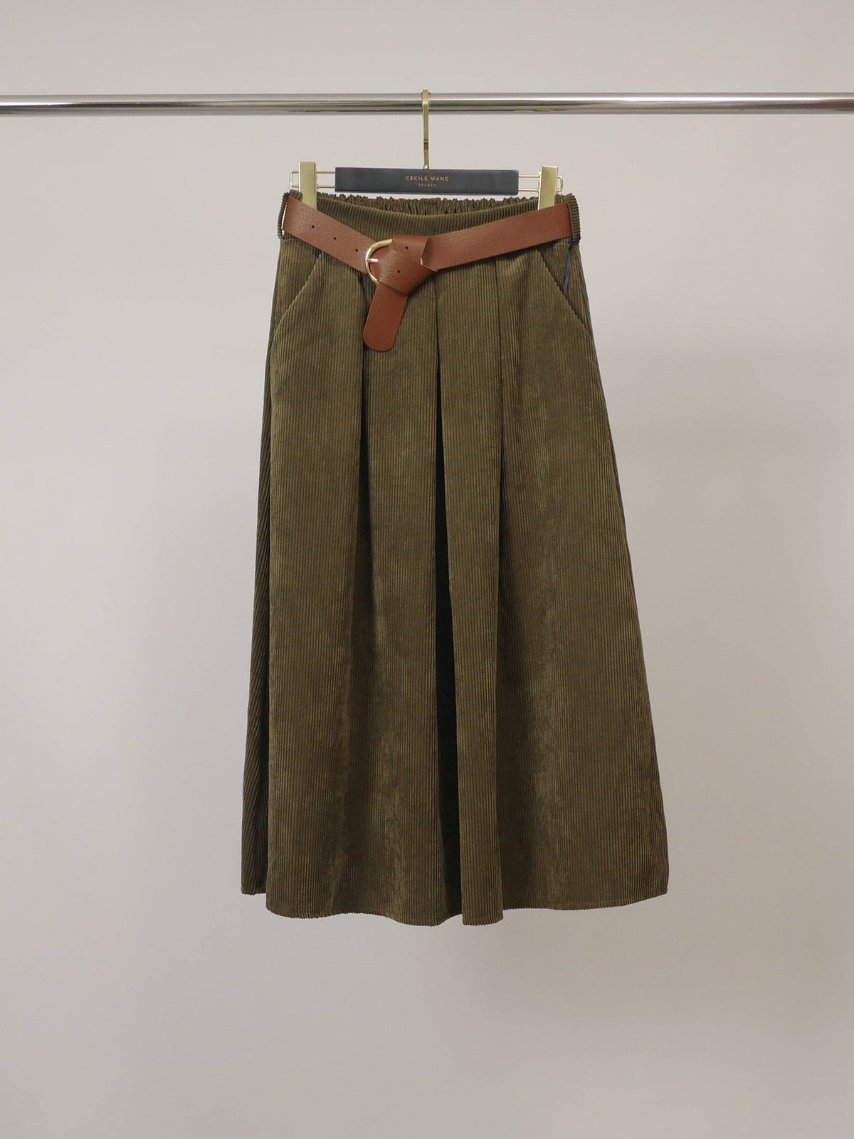 Jupe en velours cotelé avec ceinture TDM52123-7/TDM52123VE