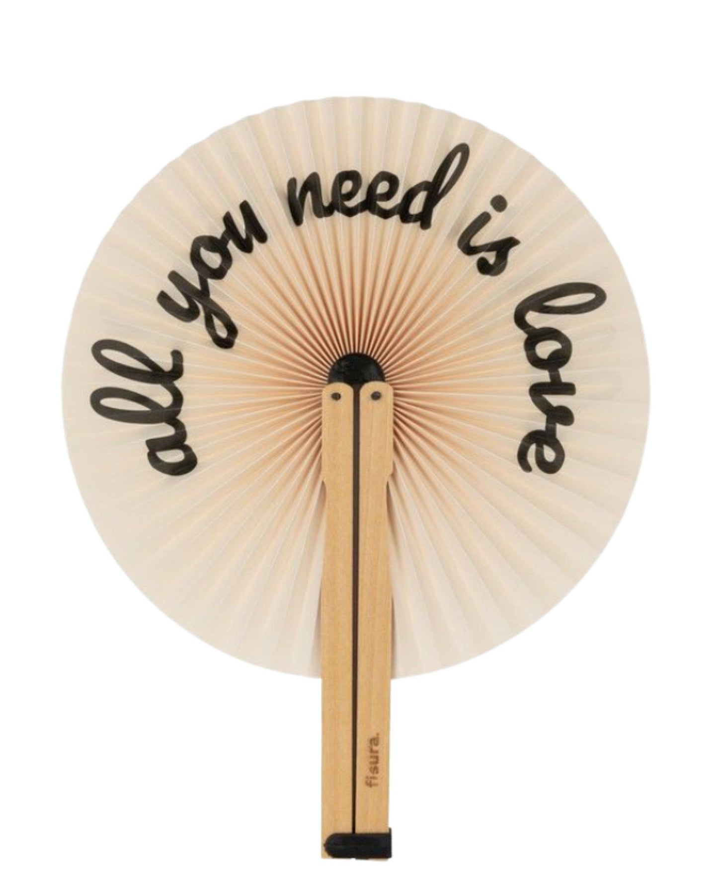 Mini Eventail rond All you need is love beige