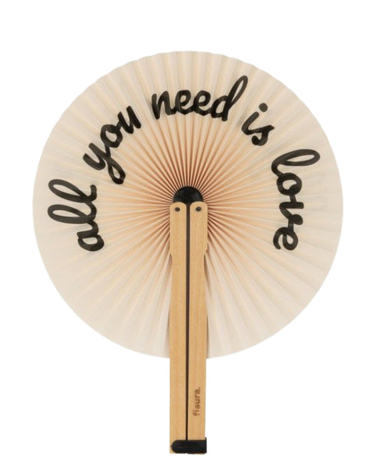 Mini Eventail rond All you need is love beige