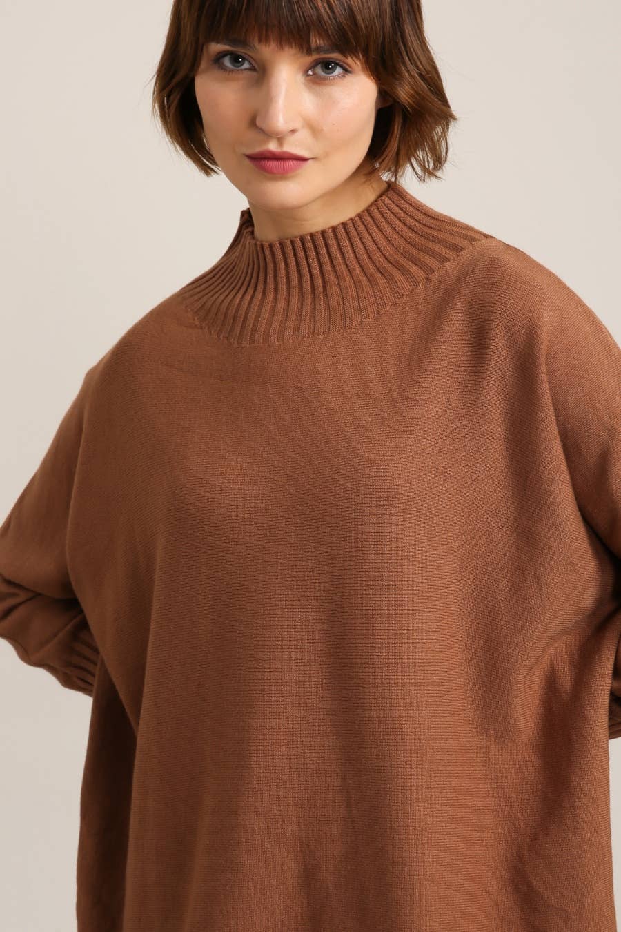 Pull col montant Ecru