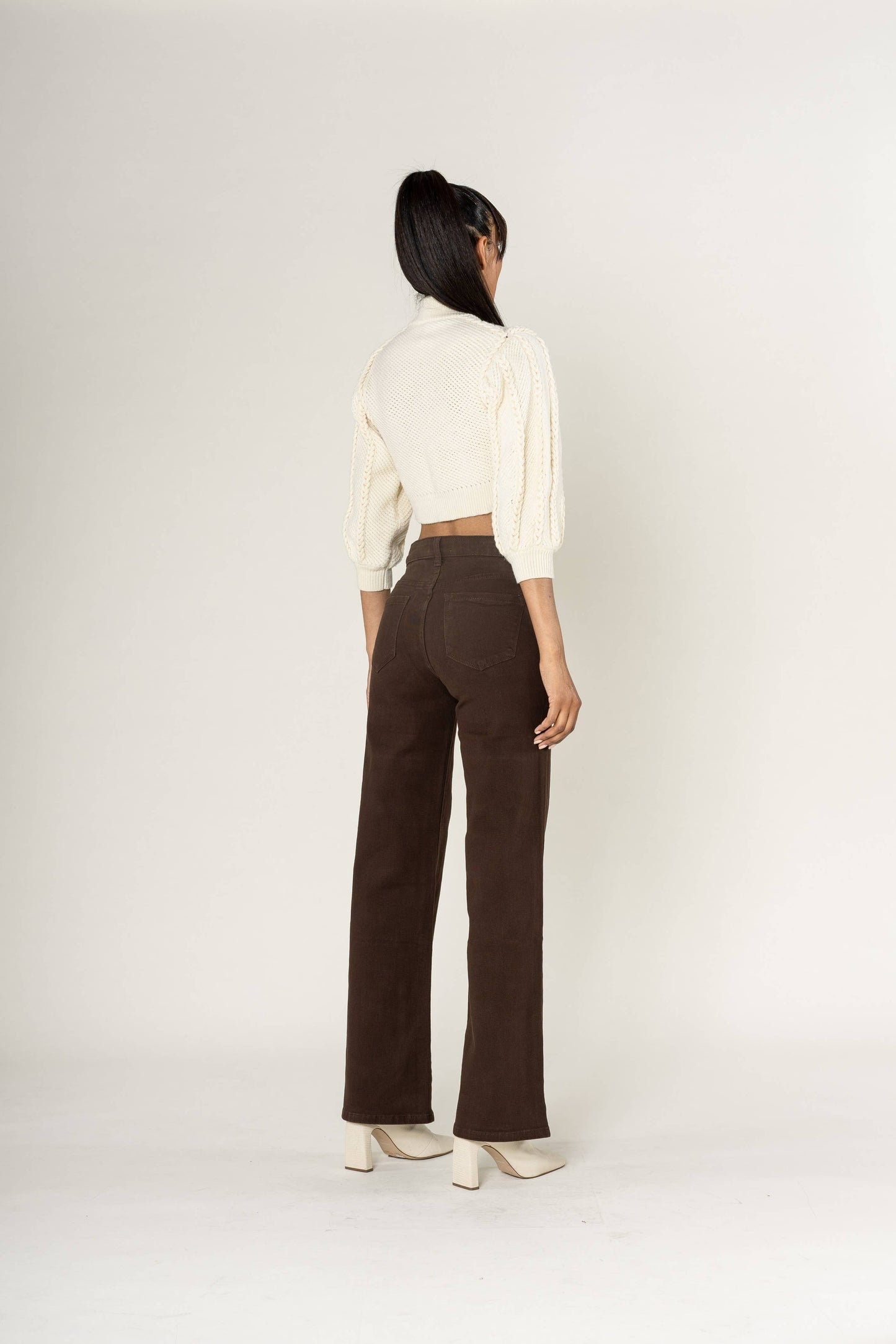 Back to school Jean Flare large taille haute stretch P139