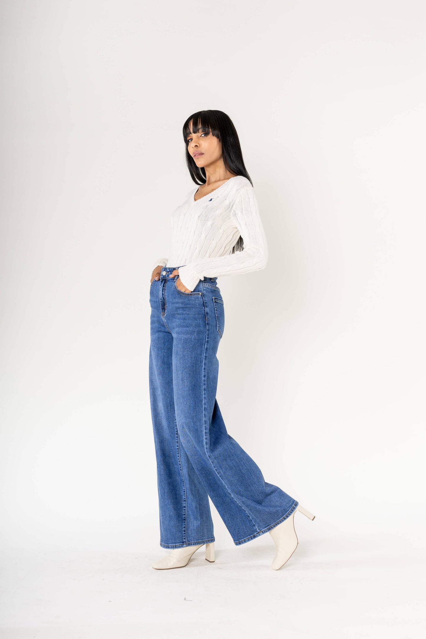 Nina Carter super WIDE LEG taille haute stretch YY300