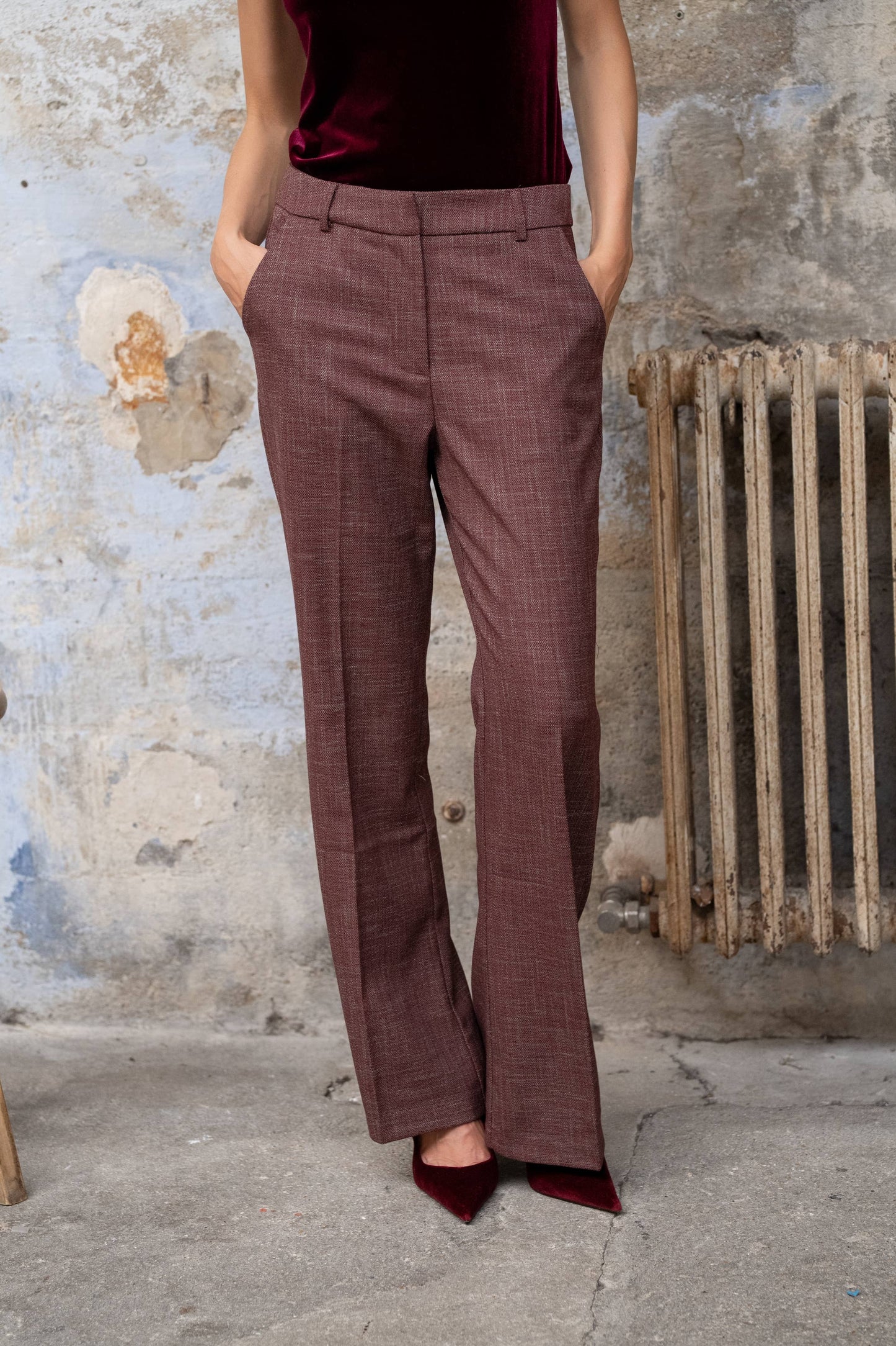 Pantalon droit chiné P999
