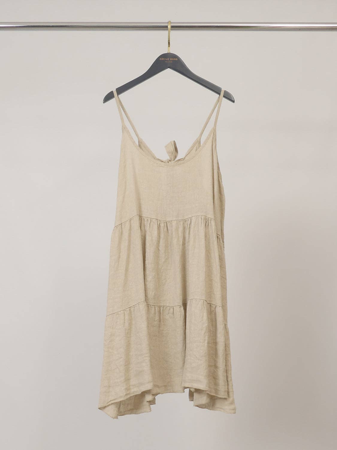 Robe courte en lin à bretelles TDM59525L