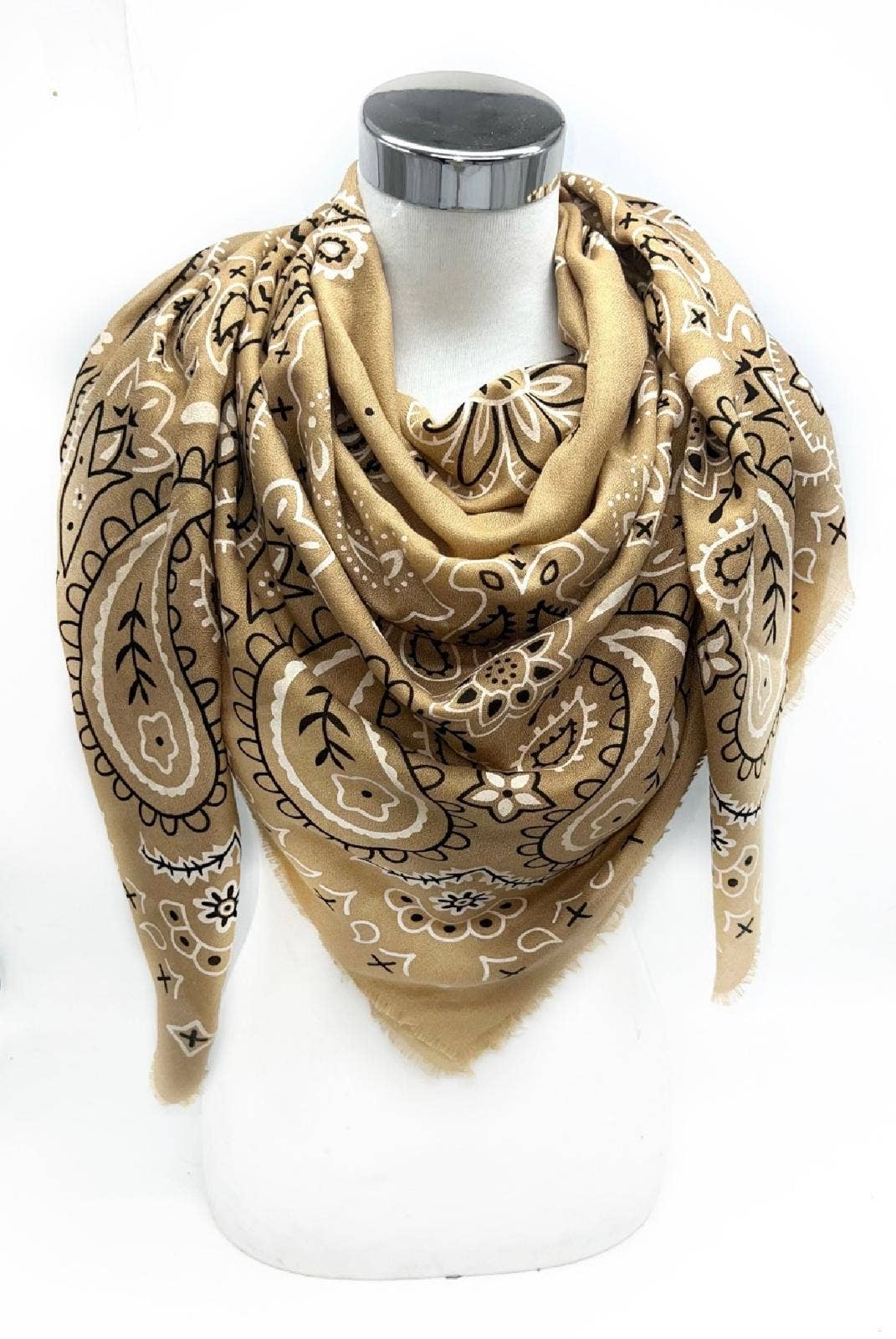 Foulard motif bandana - Matière fine: Camel