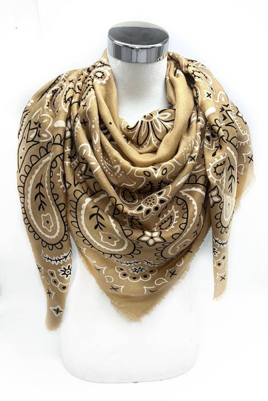 Foulard motif bandana - Matière fine: Camel