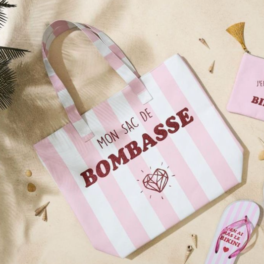 Sac rayé rose Mon sac de bombasse marque les vilaines filles