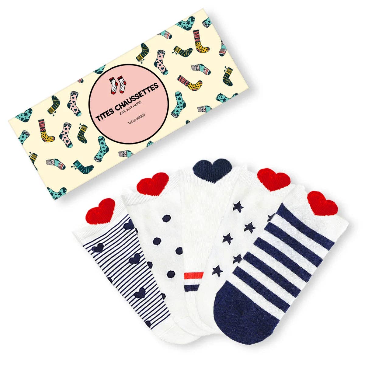 Lot de 5 Chaussettes Coup de Coeur Femme I 35-41