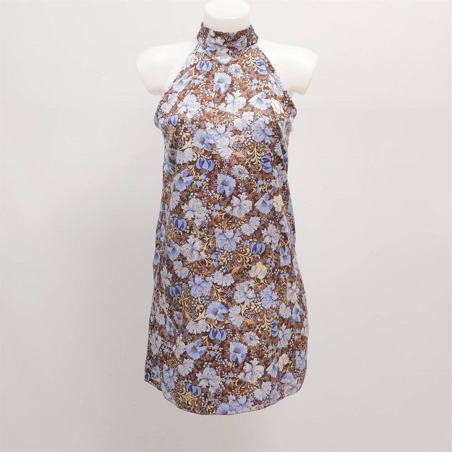 Robe fluide à col montant imprimé fleuri TDM09519-2