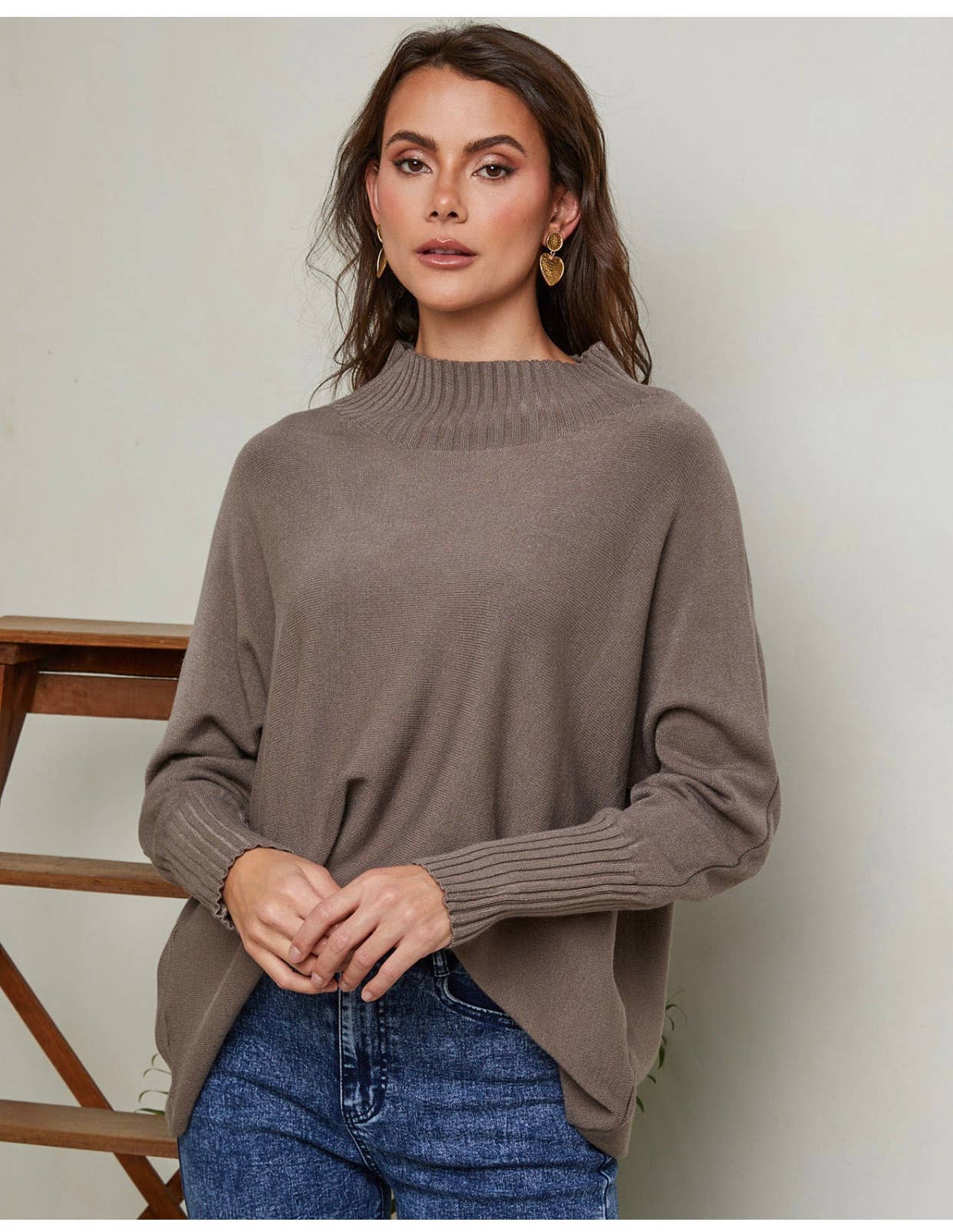 Pull col montant Marine