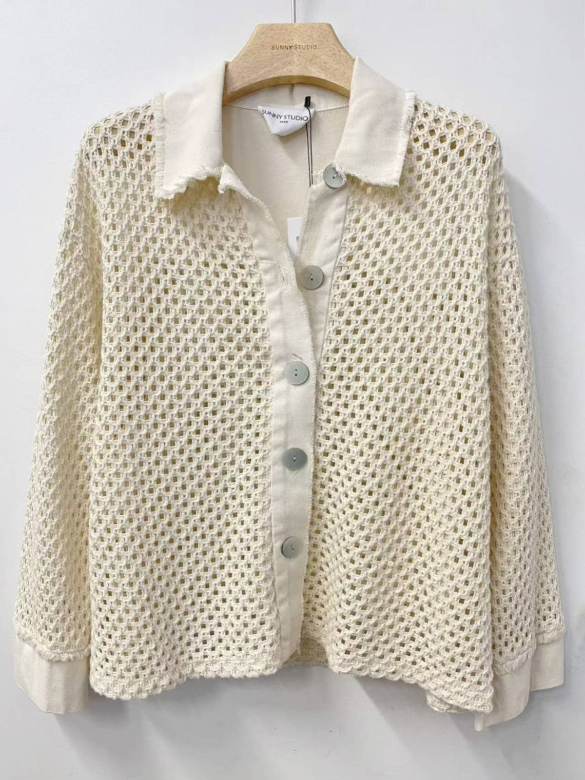 Veste crochet col chemise