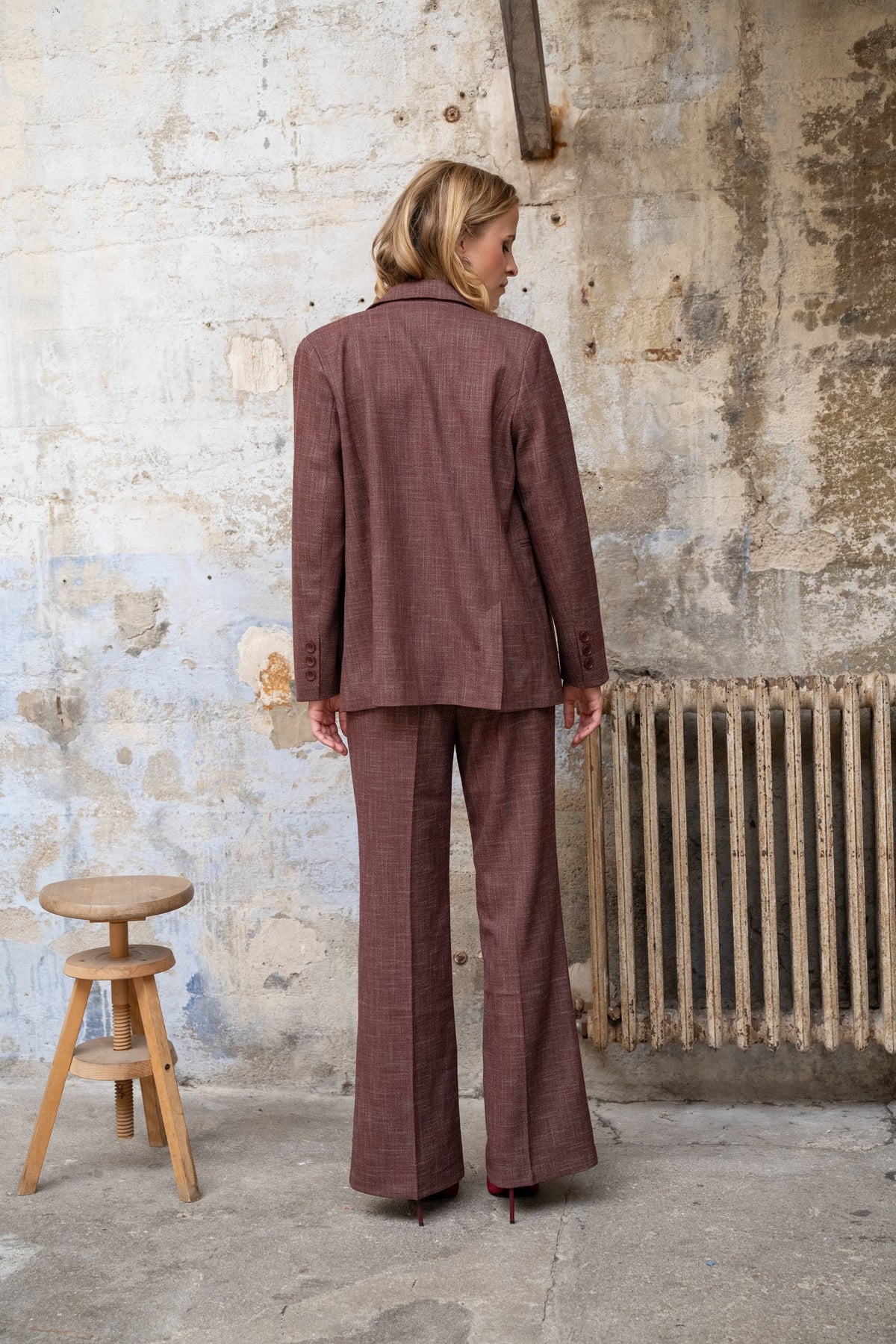 Blazer long à coupe croisée V371