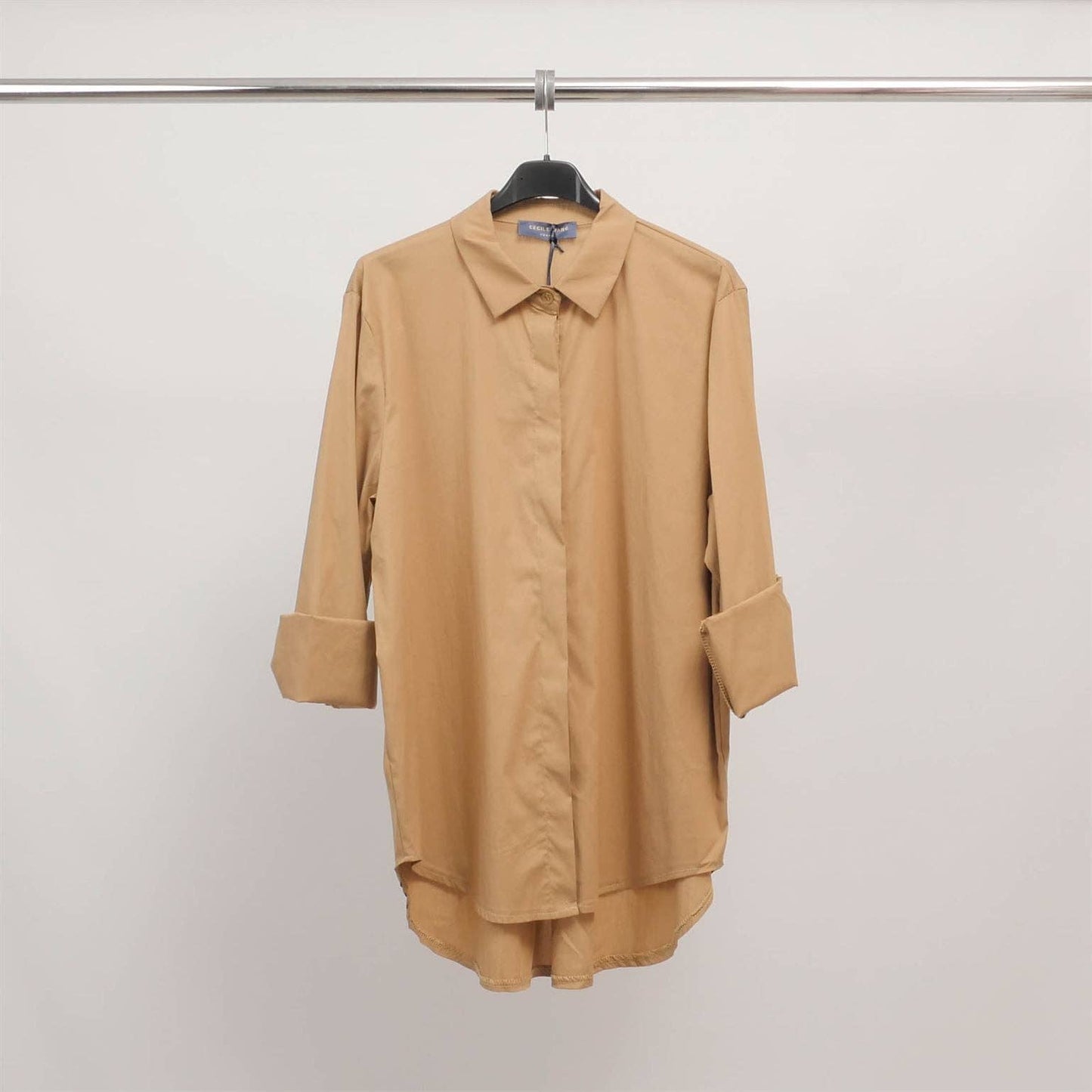 Chemise à patte invisible coupe droite – 12550320: Noir