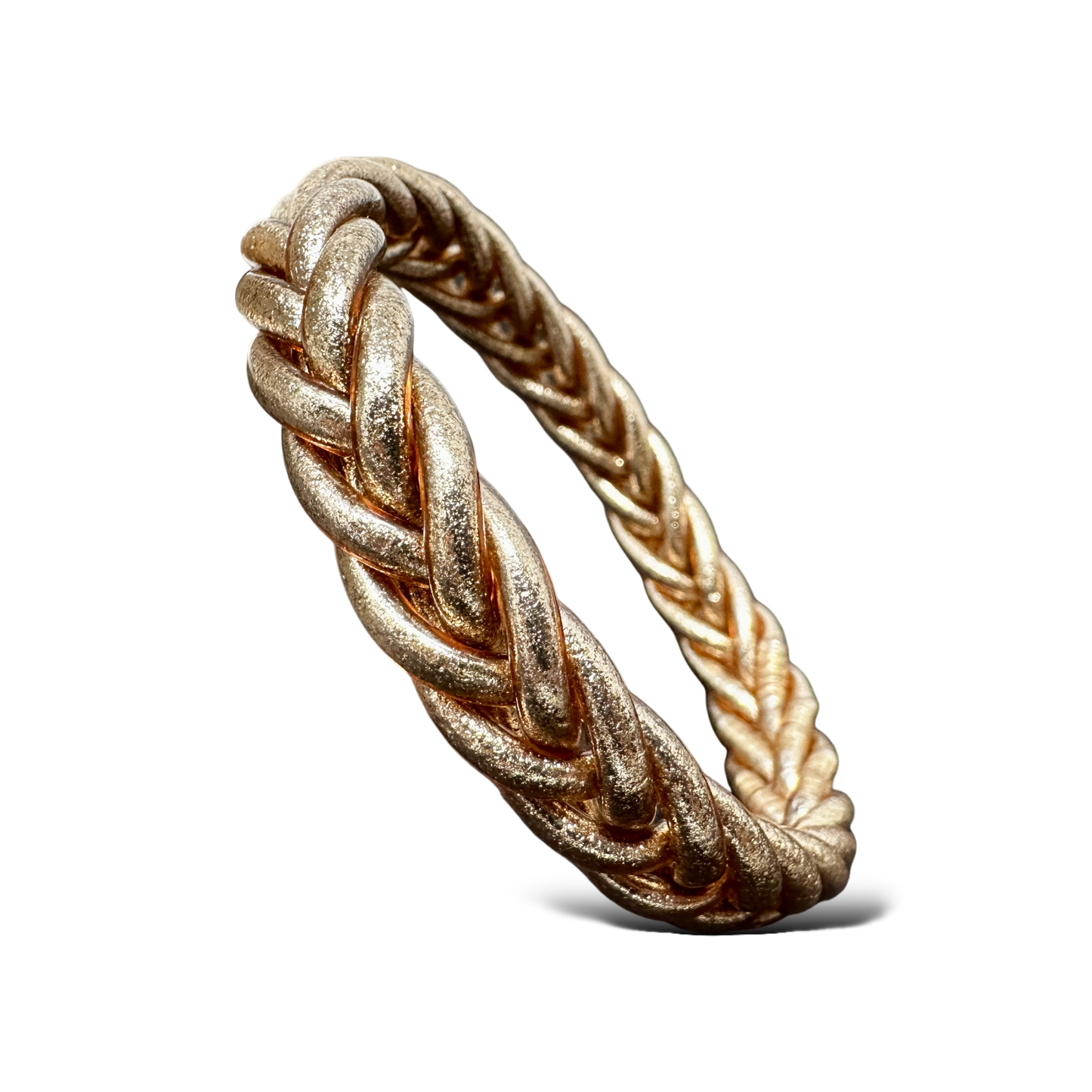 Bracelet Jonc Bouddhiste Thaïlandais Tressé Champagne