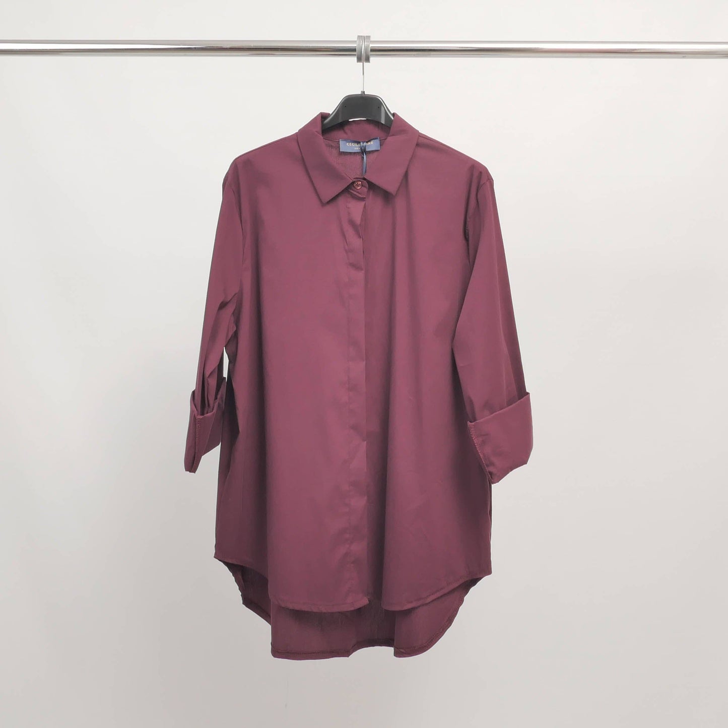 Chemise à patte invisible coupe droite – 12550320: Noir