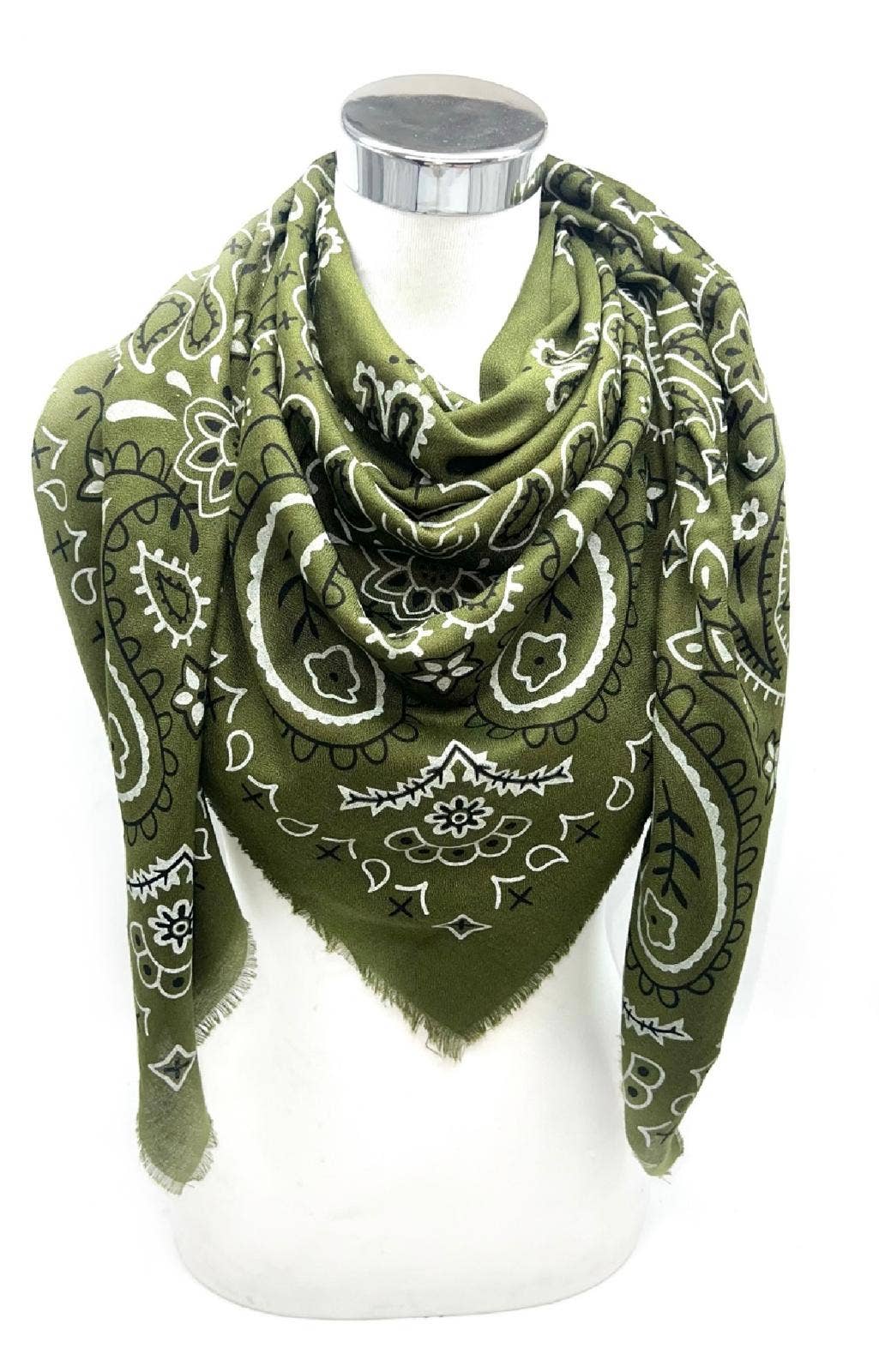 Foulard motif bandana - Matière fine: Beige