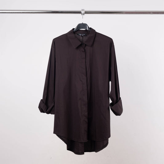 Chemise à patte invisible coupe droite – 12550320: Noir