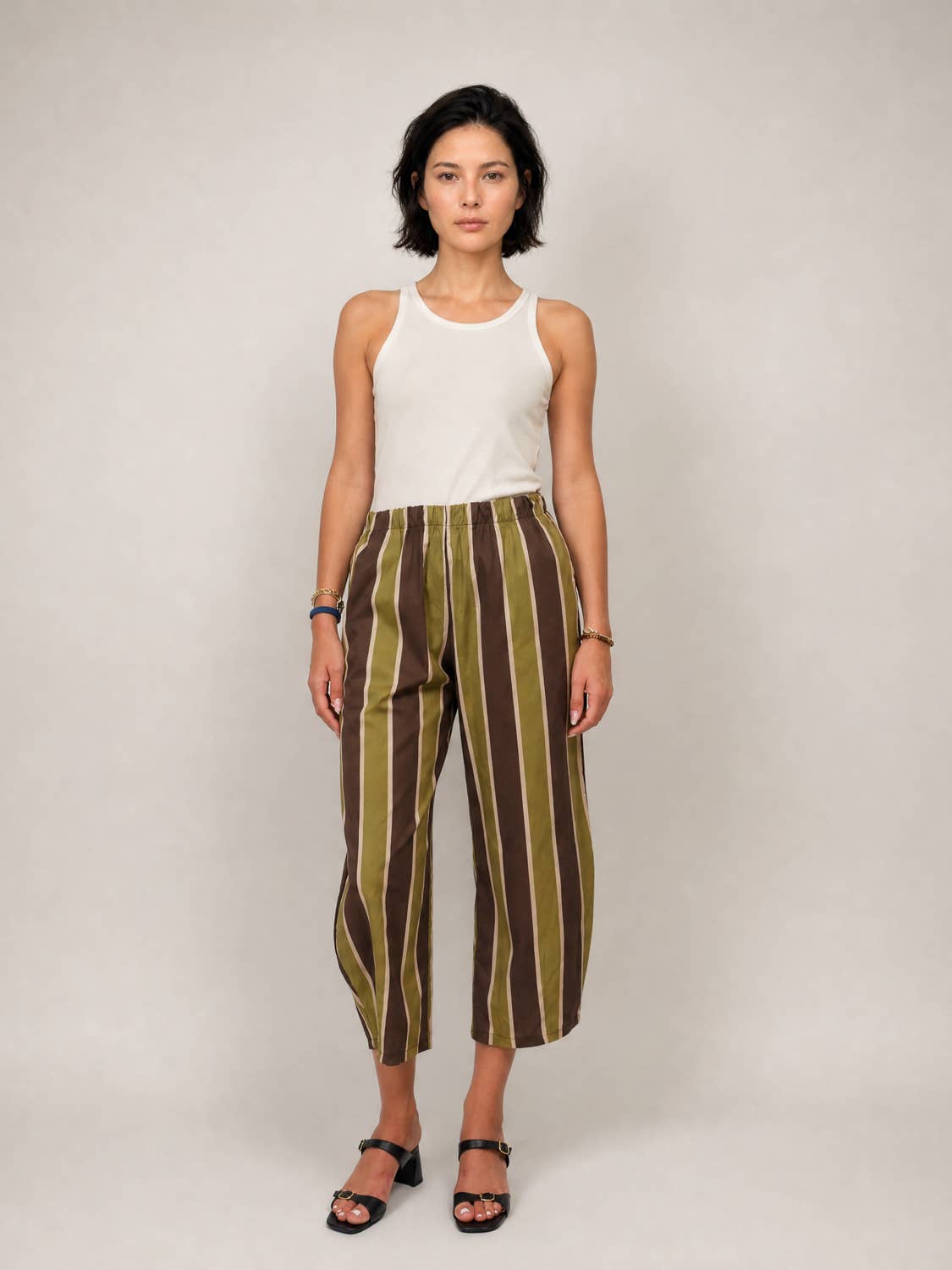 Pantalon rayé taille élastique TDM67625PCST