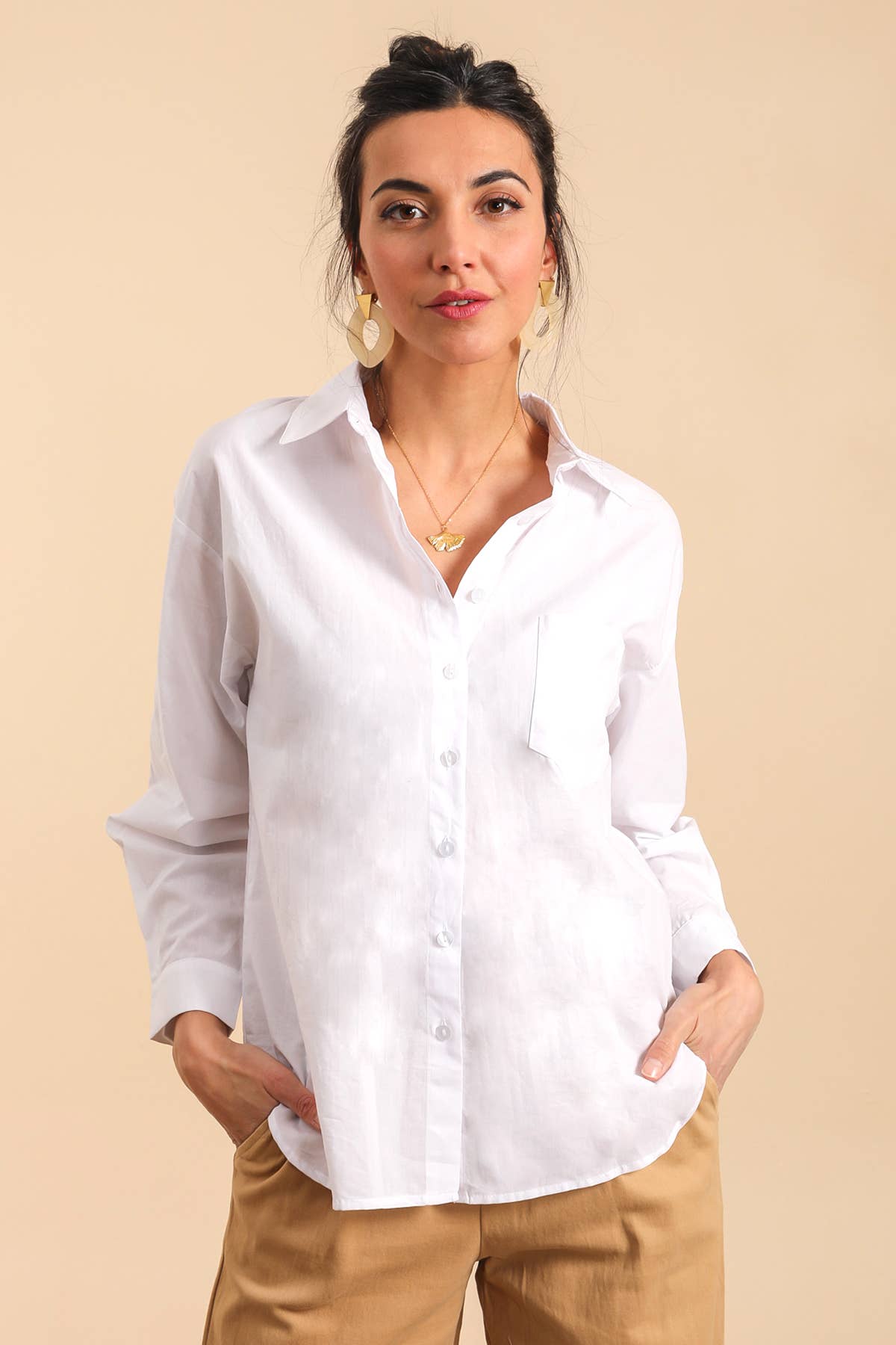 Chemise en coton brodé "Mon Amour" -