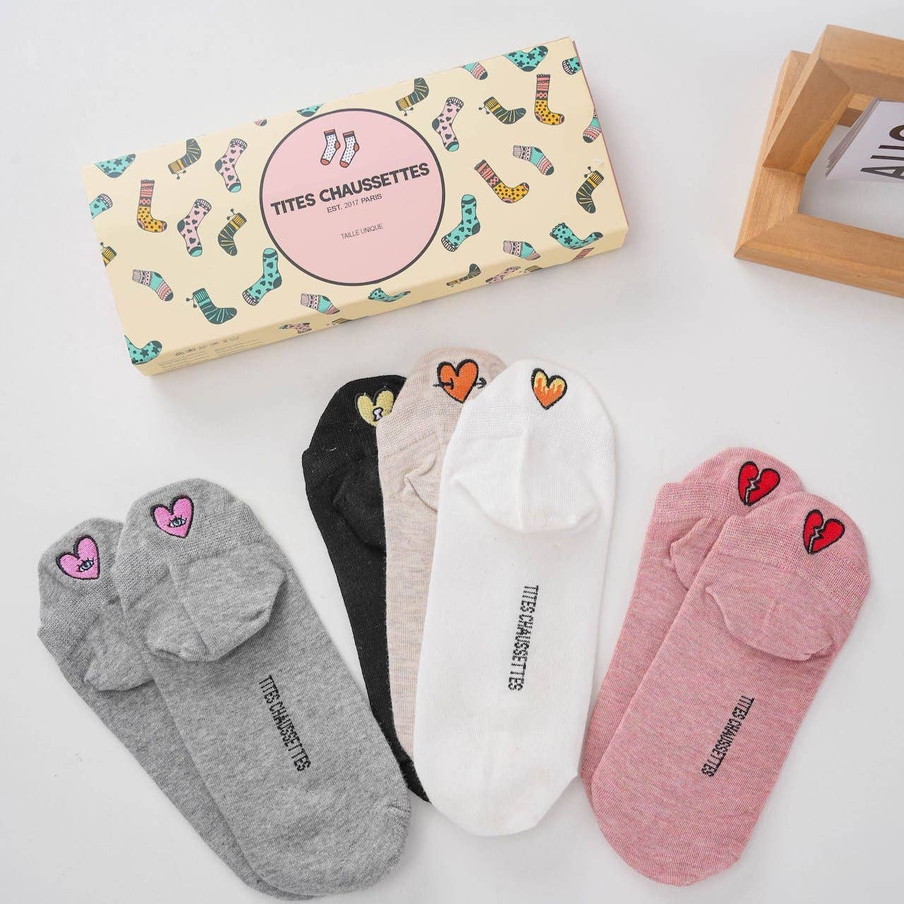 Lot de 5 Chaussettes Languette Cœur Femme I 35-41