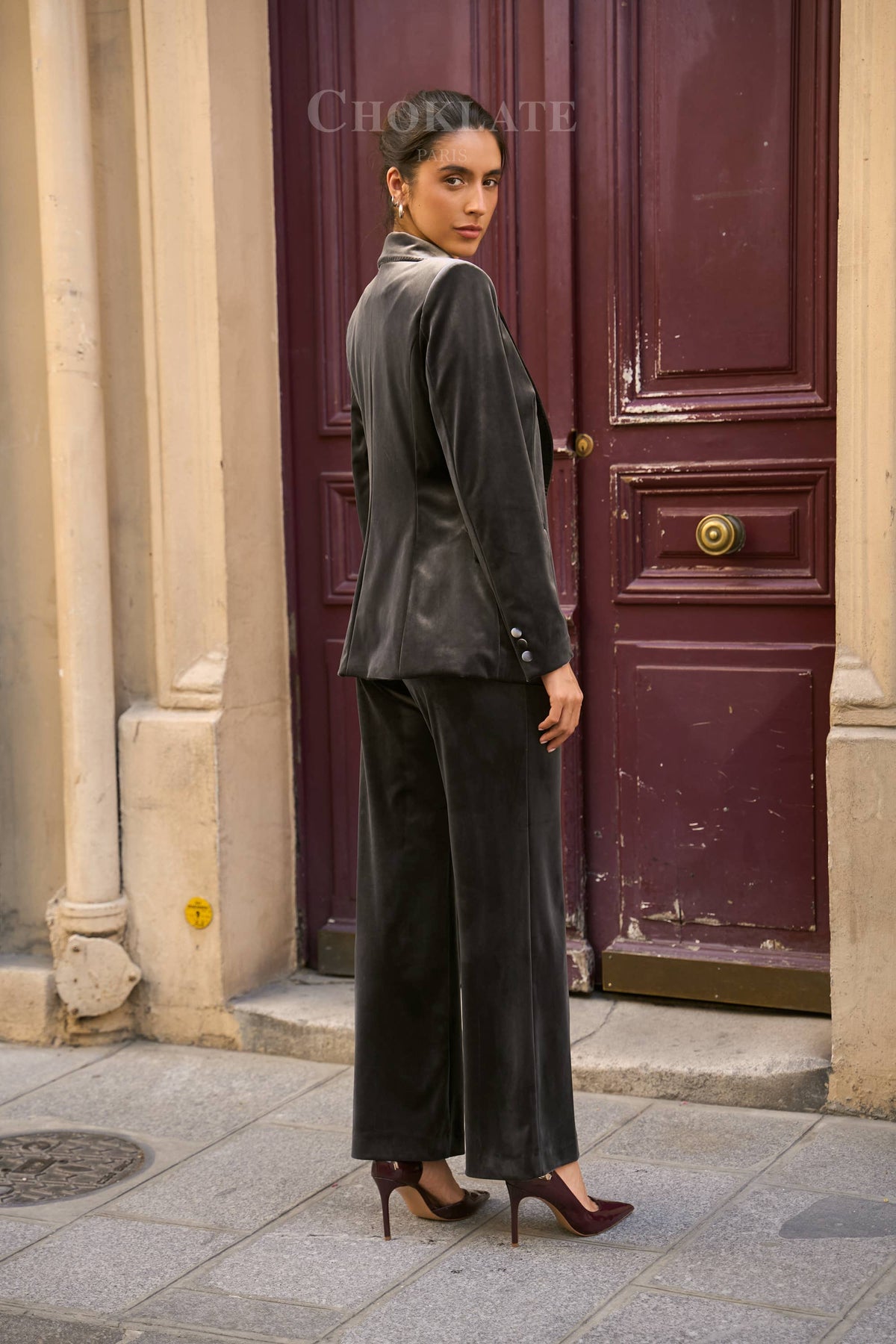Ensemble velours blazer & pantalon Ganny - V26115 & P2228
