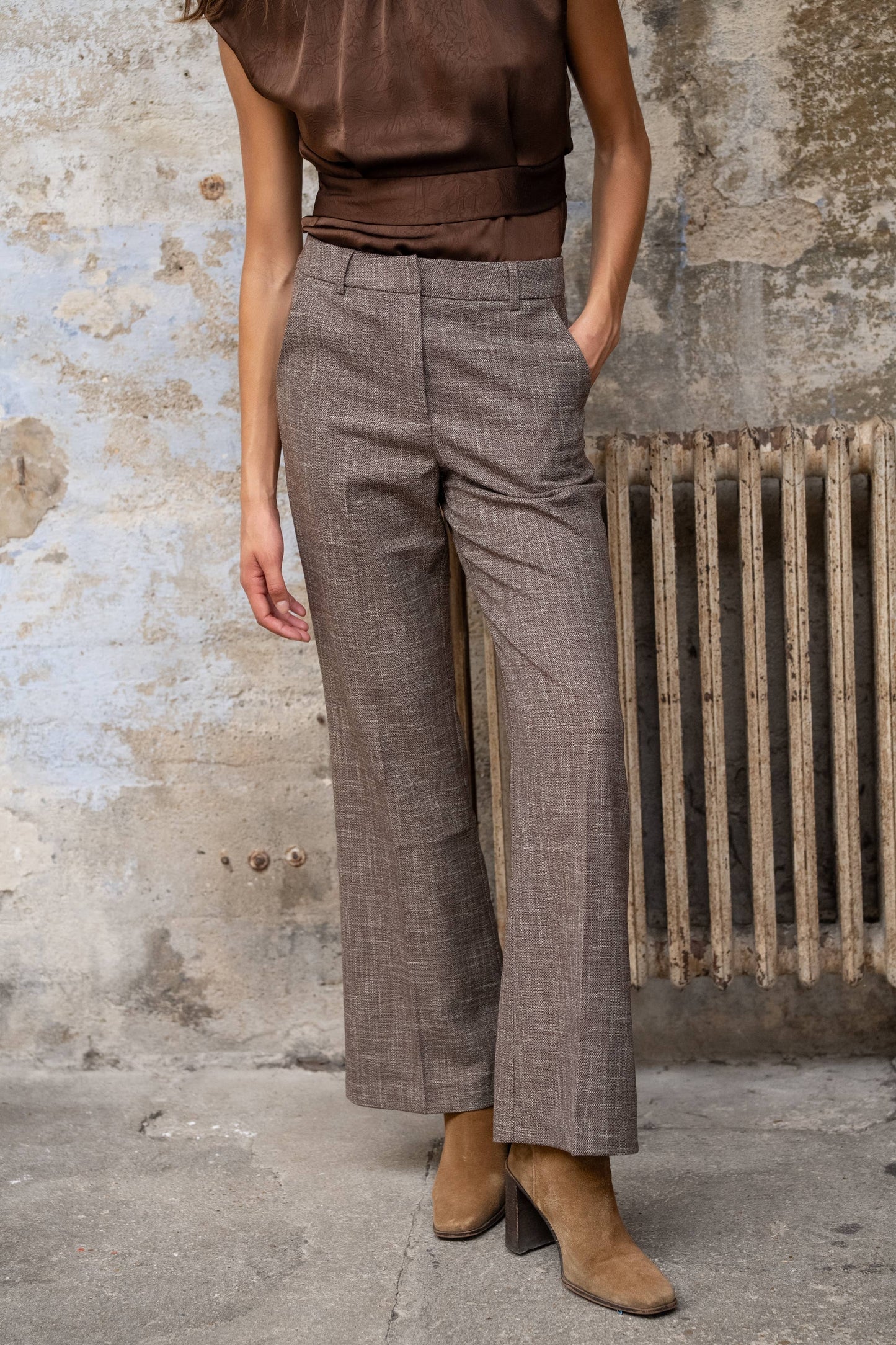 Pantalon droit chiné P999