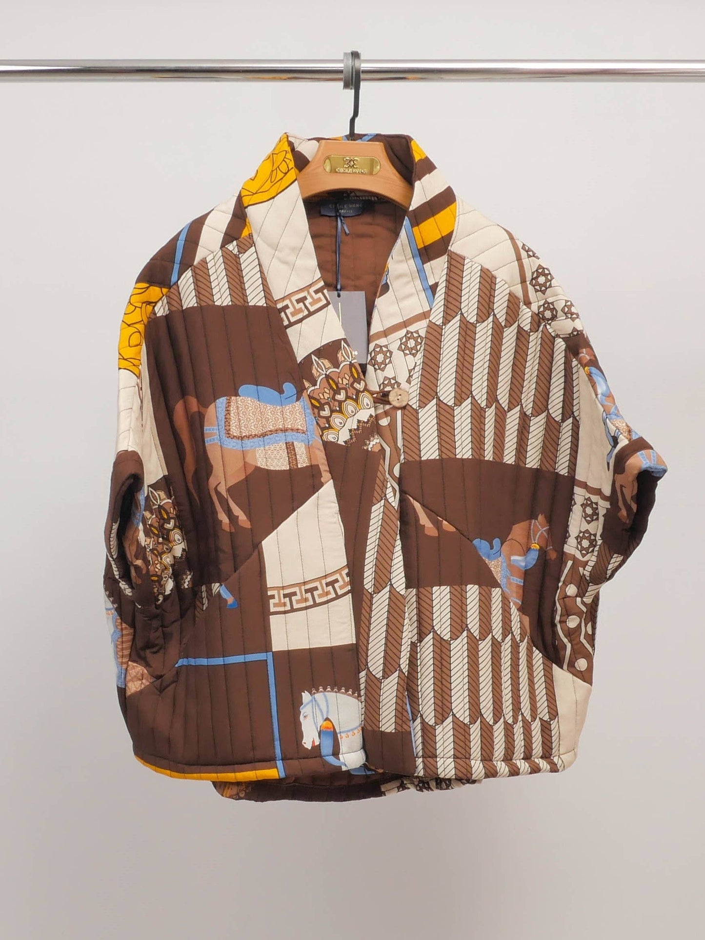 Veste matelassée imprimée de motifs équestres KD8018-20
