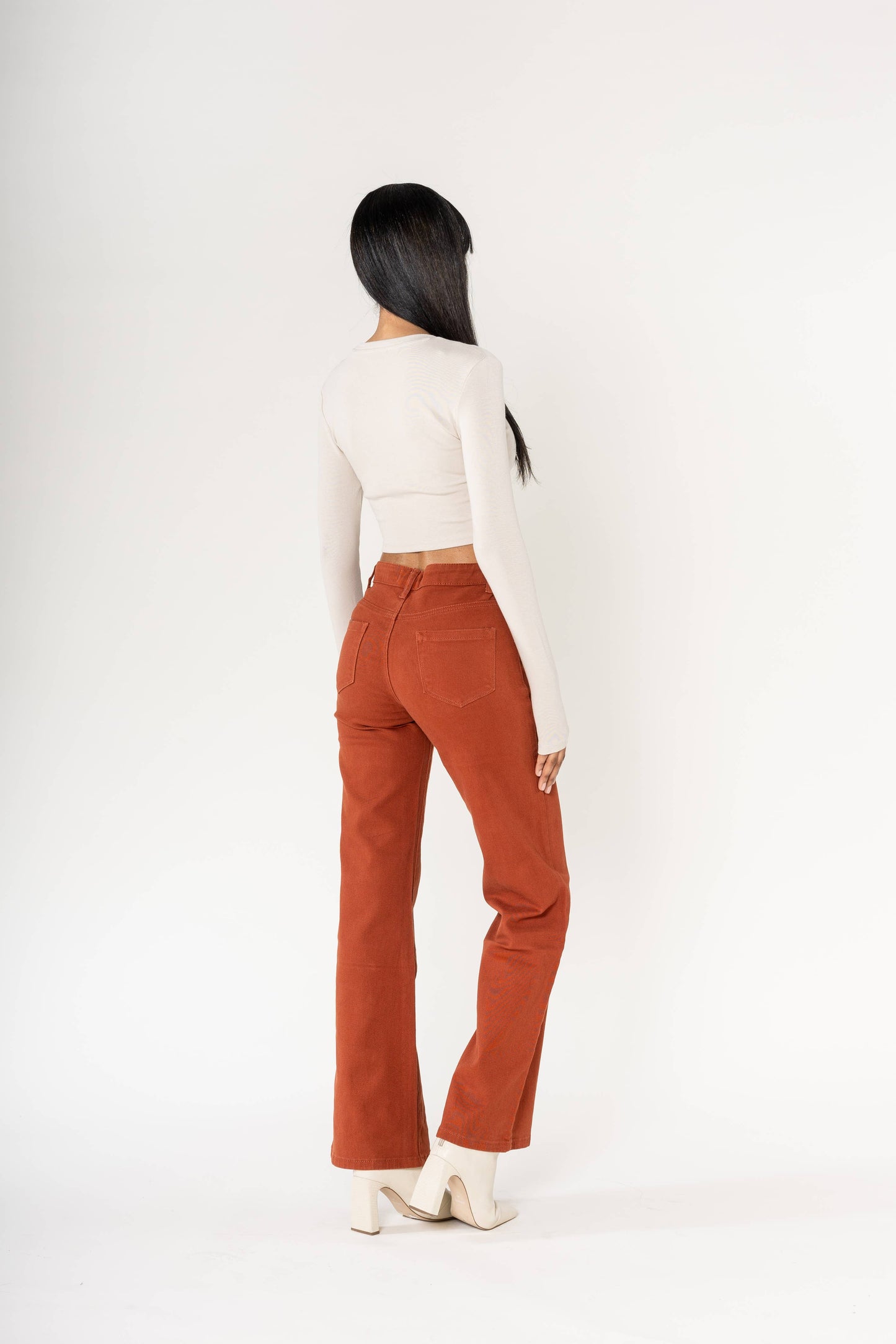 Back to school Jean Flare large taille haute stretch P139