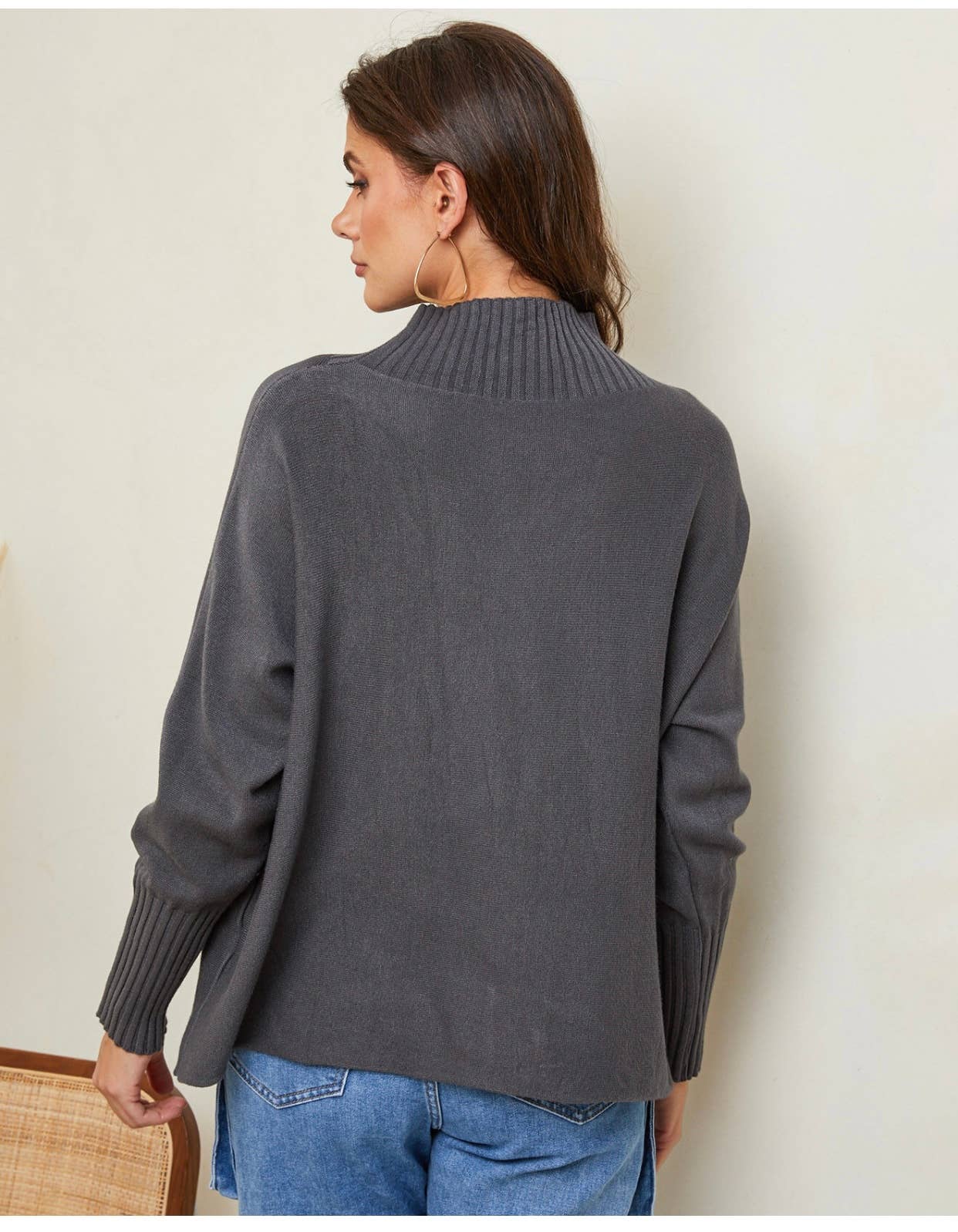 Pull col montant Marine