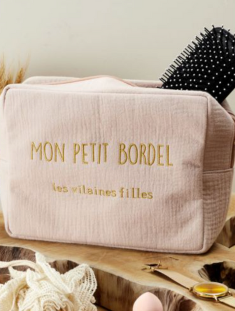 Grande trousse en gaze de coton "mon petit bordel"
