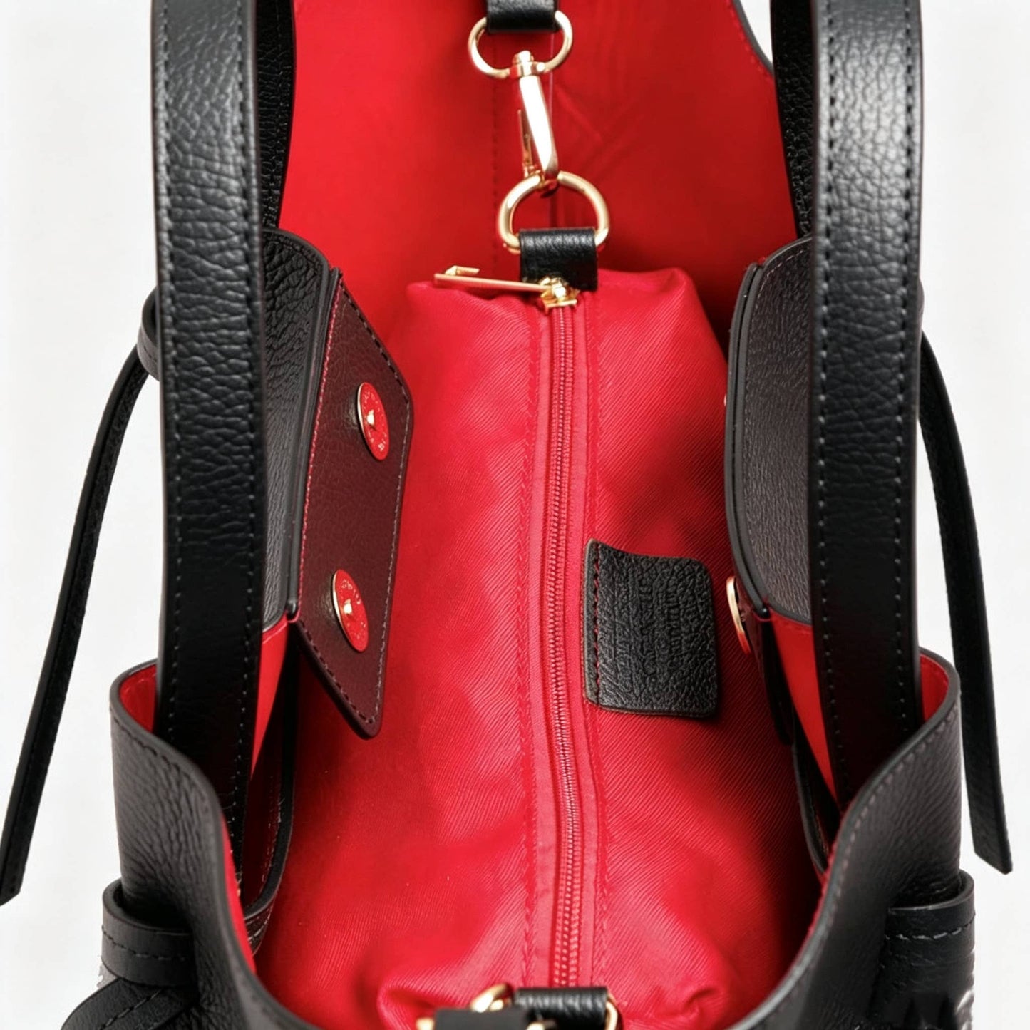 Sac à main et porté épaule en cuir grainé avec pochette intérieure