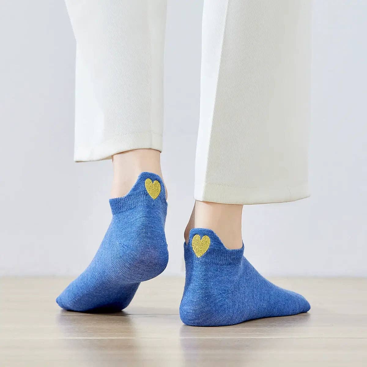 Lot de 5 Chaussettes Languette Coeur Doré Femme I 35-41