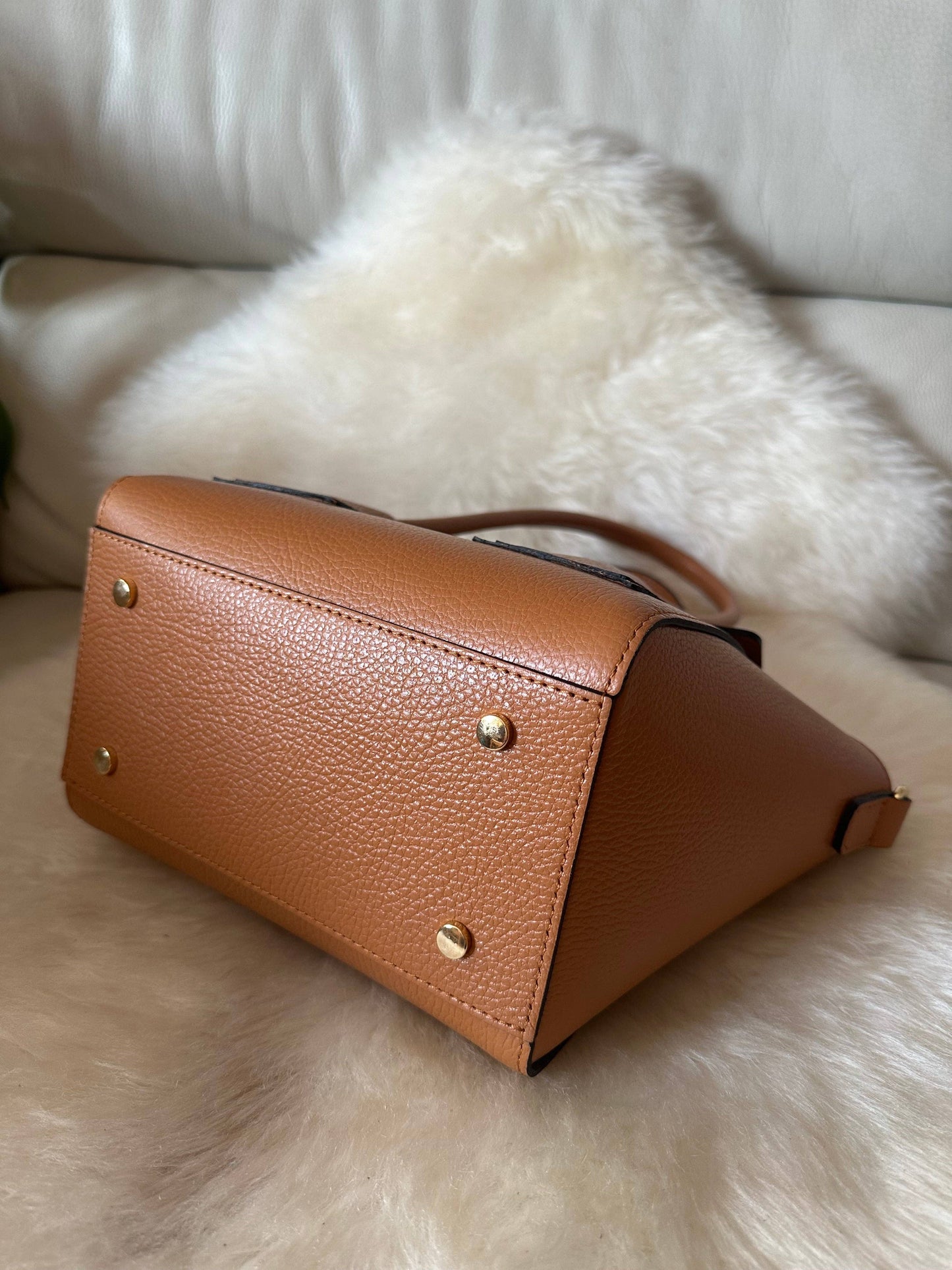 ANGELINA - Sac en cuir véritable: Bleu ciel