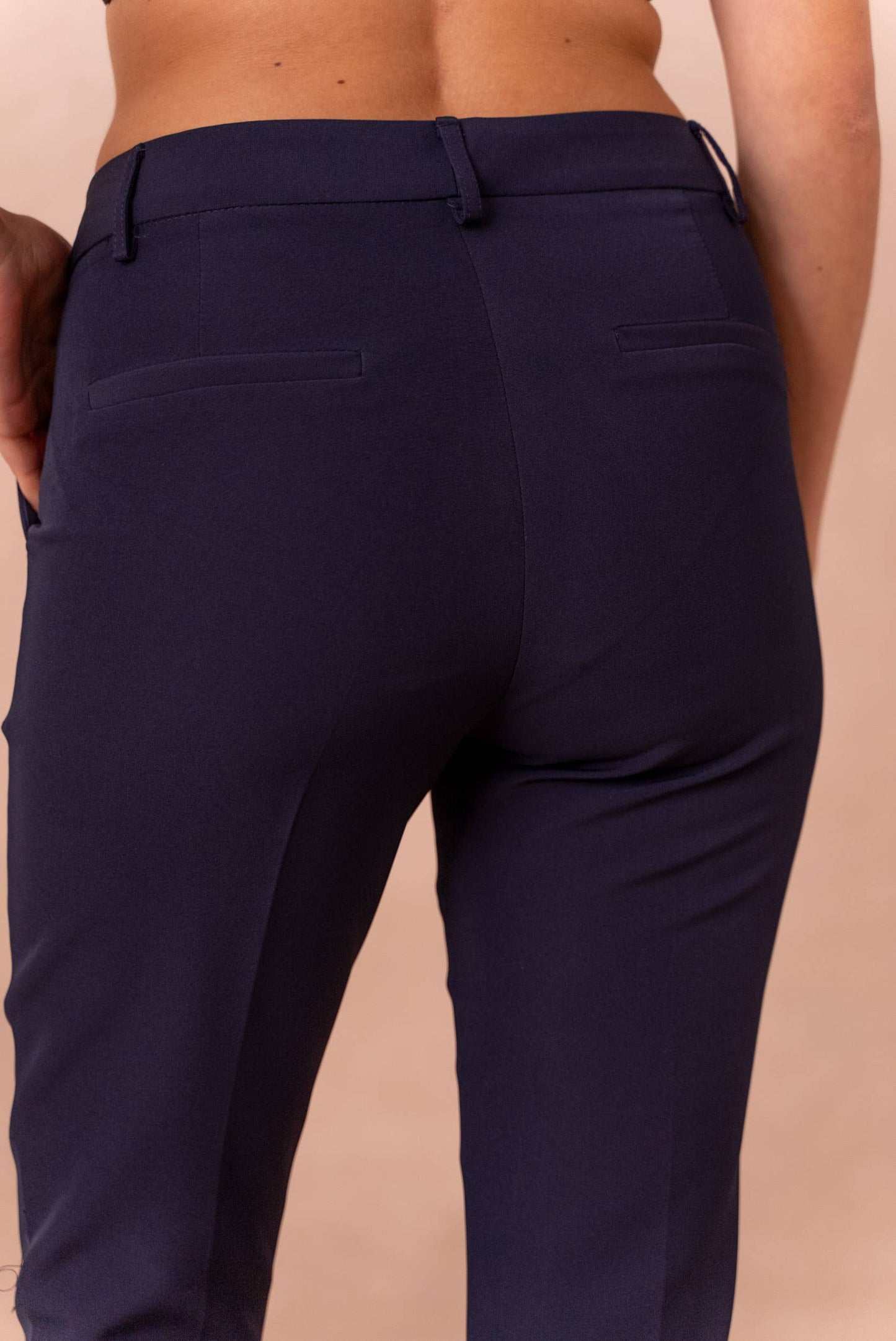 [Signature] Pantalon taille haute coupe cigarette : Noir