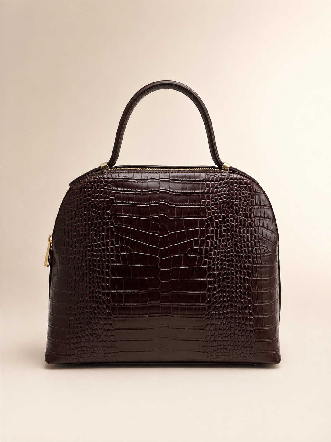 Sac NOA Brown cuir motif crocco – Fabriqué en Italie