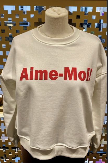 SWEAT Coton écru AIME MOI