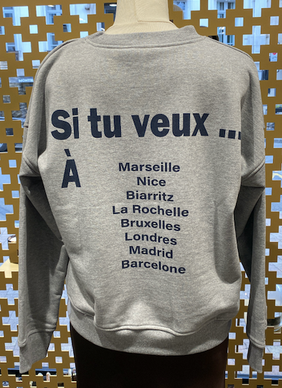 Sweat coton gris AIME MOI