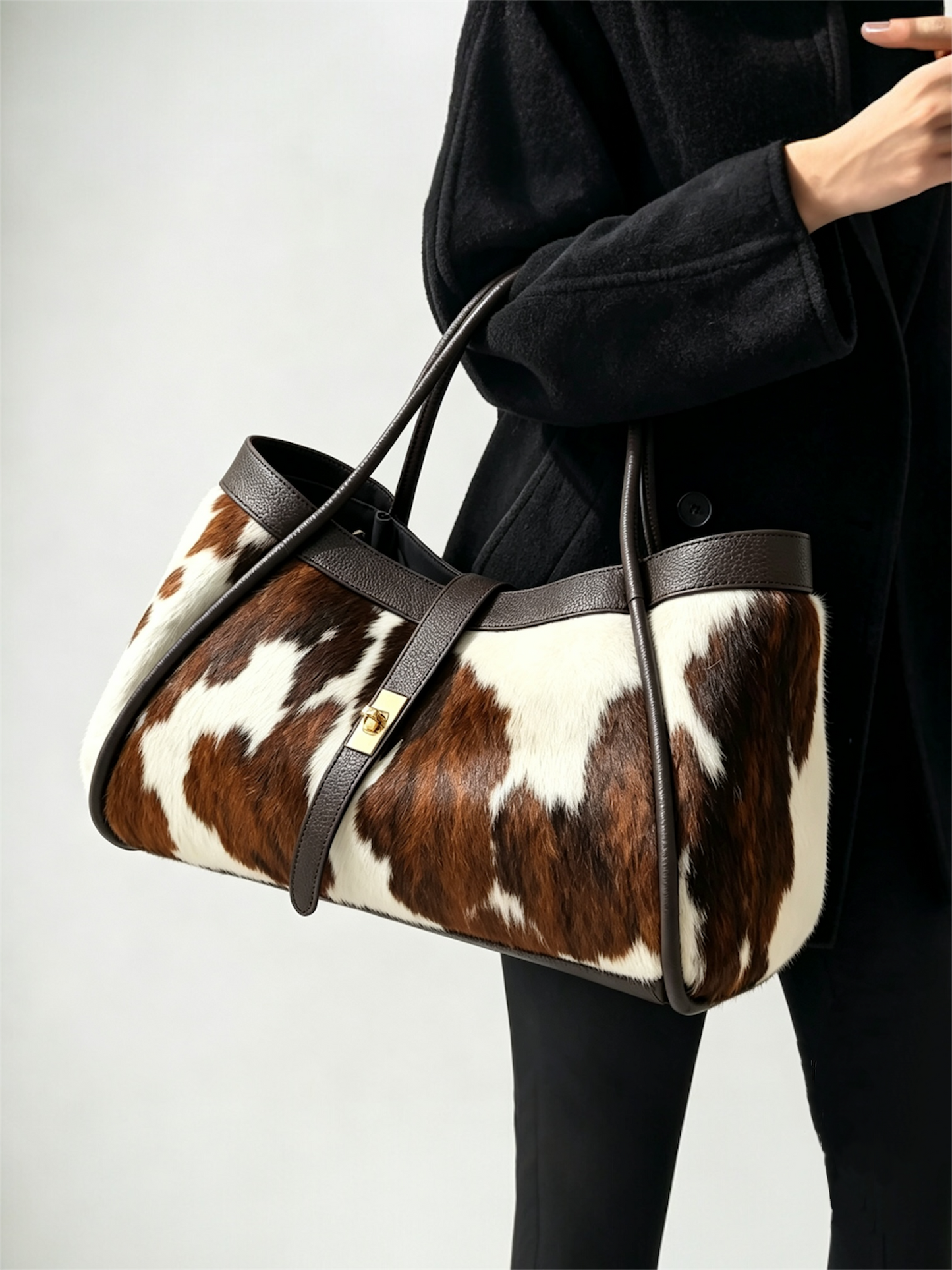 Sac en édition limitée en véritable cuir, poil de veau et Togo