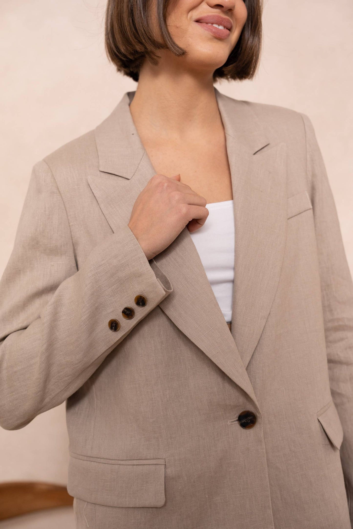 [Linen] Veste blazer coupe droite en lin qualité supérieure