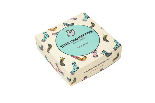 Boîte Cadeau Chaussettes I Format Carré Grand Modèle