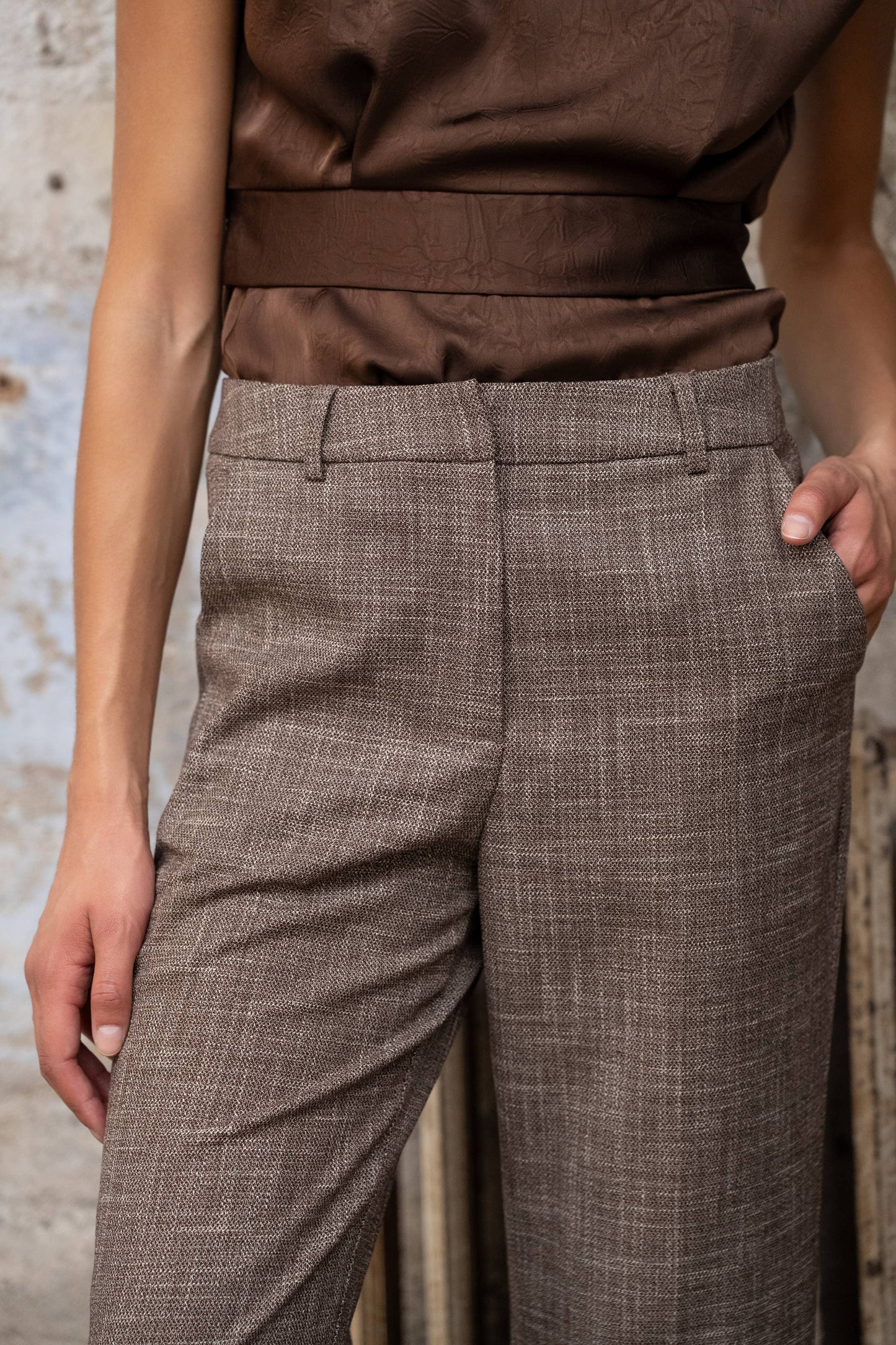 Pantalon droit chiné P999