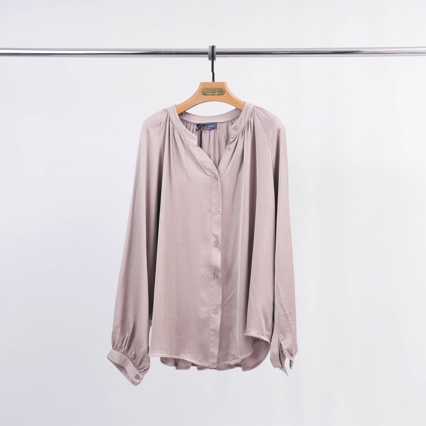Chemisier col mao en viscose satinée KD7125VS
