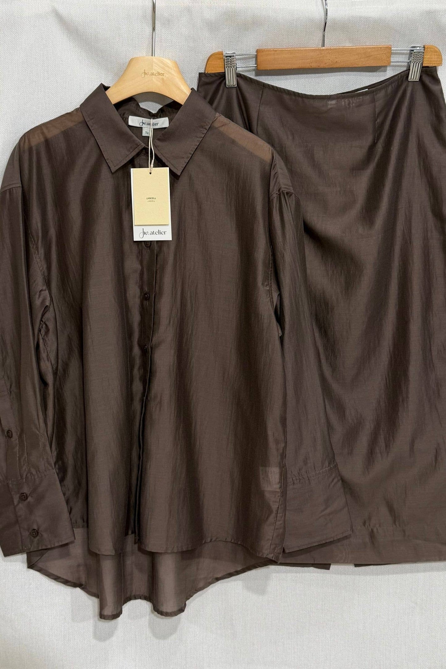 Chemise lyocell transparent oversize
